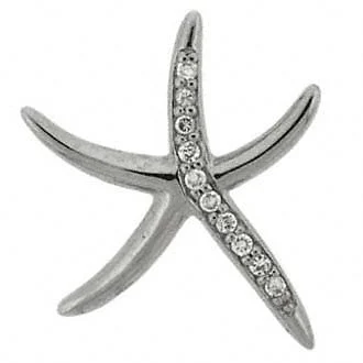 Sterling Silver CZ Starfish Pendant
