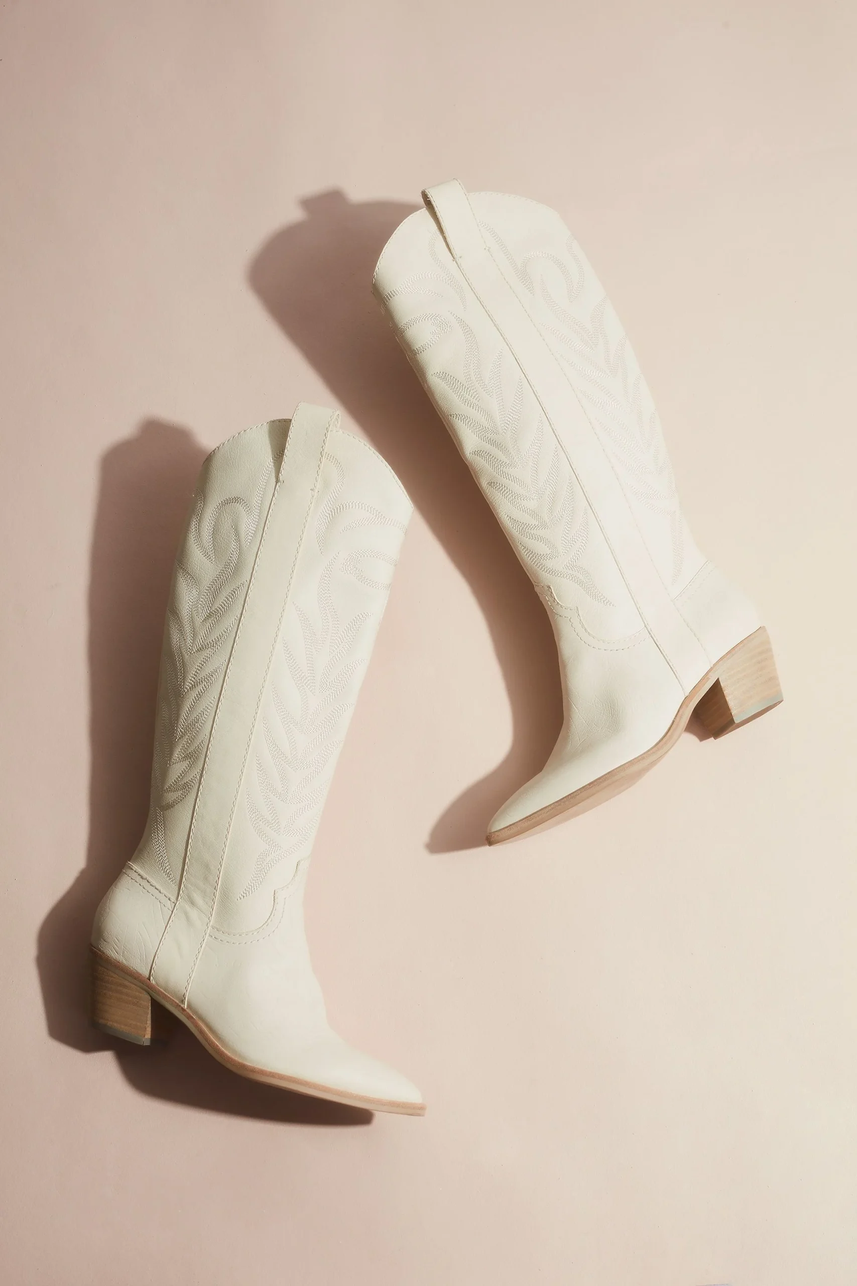 Stitched Leather Western Boots