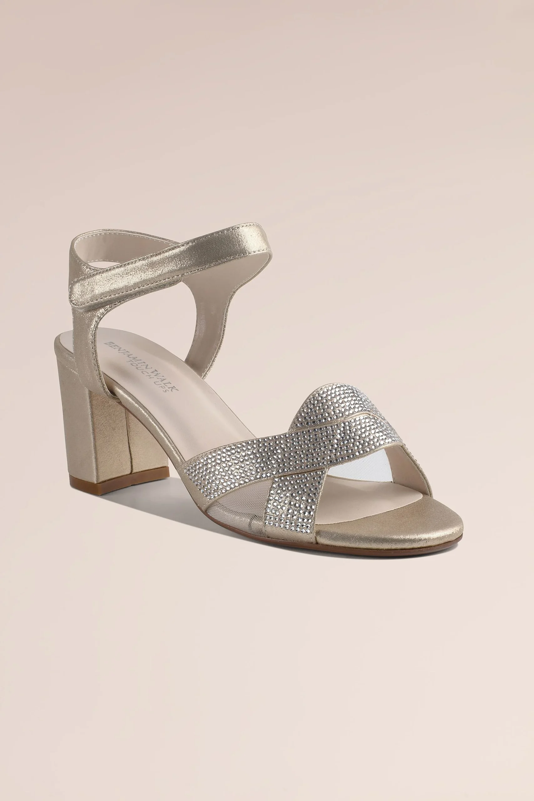 Stoned Vamp Block Heel Sandals with Ankle Strap