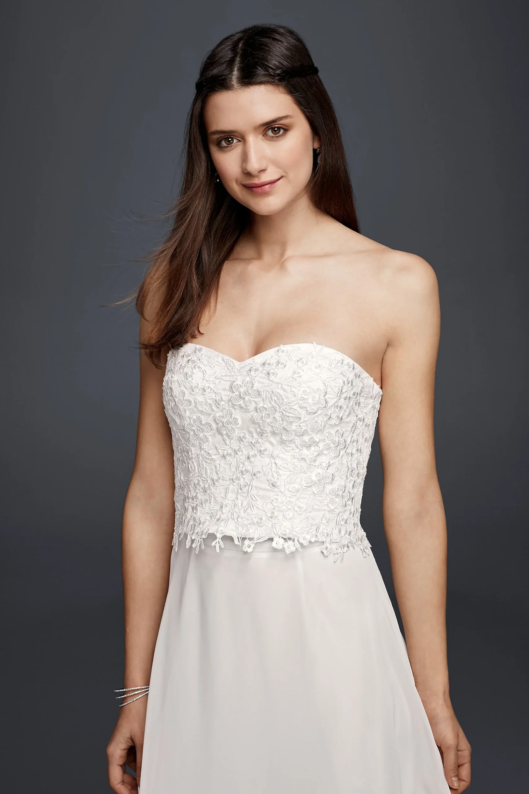 Strapless Beaded Lace Corset Top