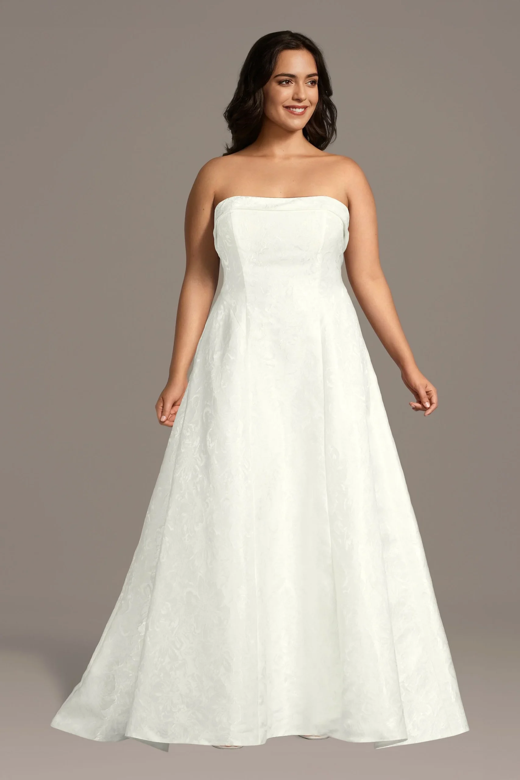 Strapless Brocade A-Line Wedding Dress