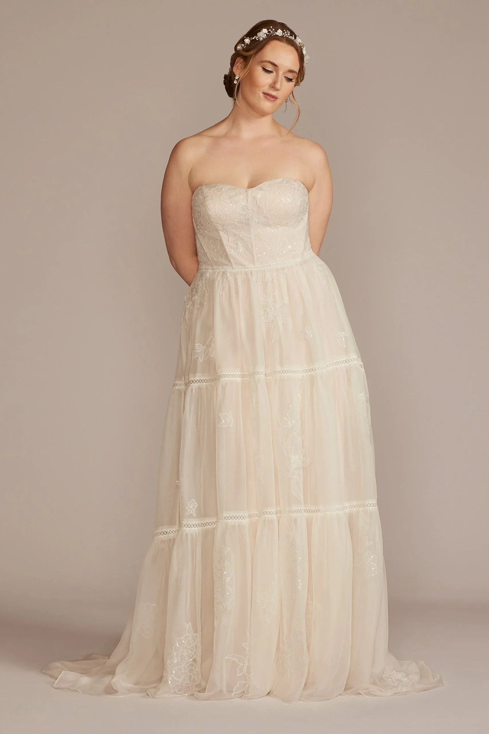 Strapless Chiffon A-Line Wedding Dress