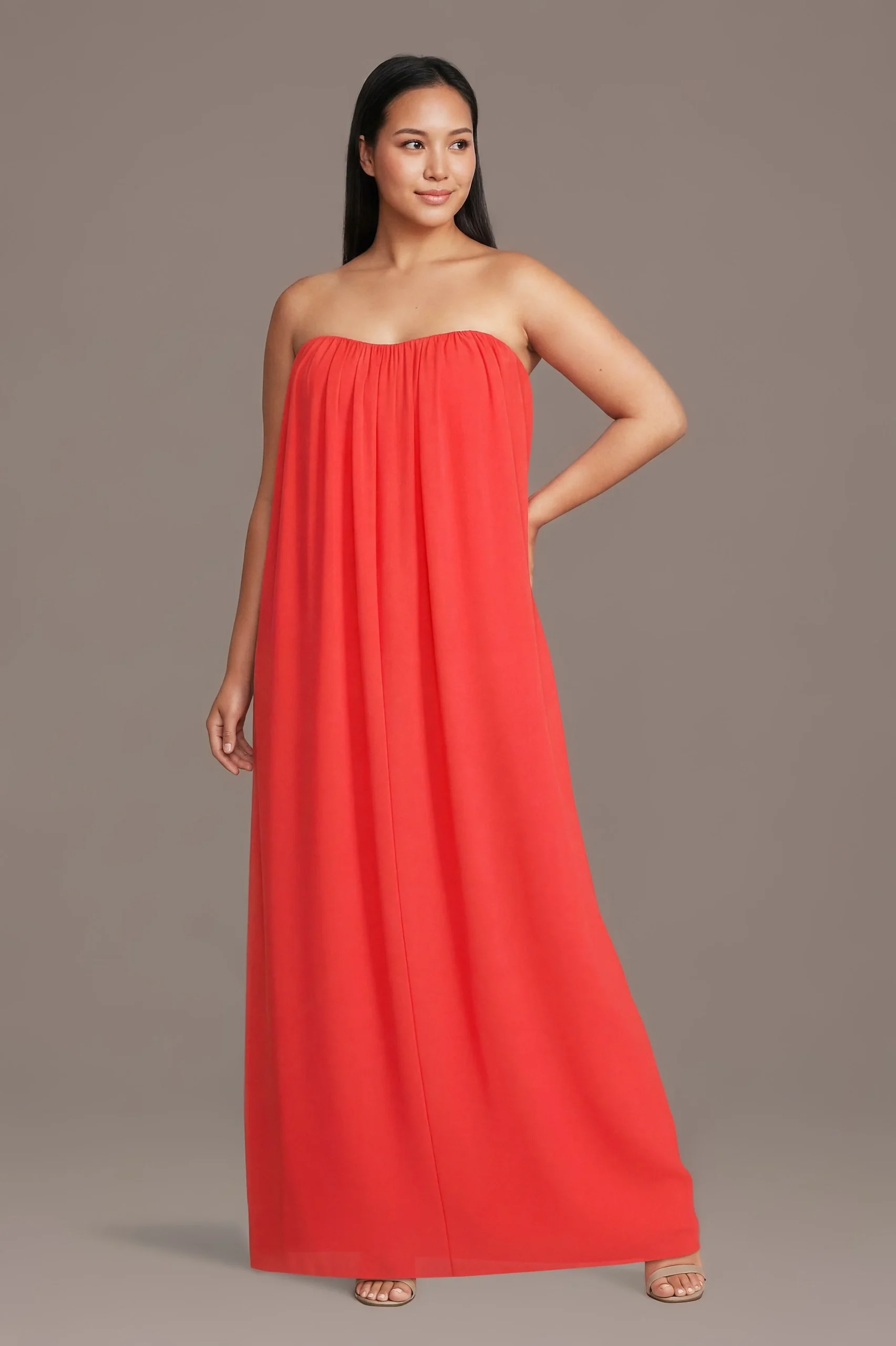 Strapless Chiffon Tent Dress