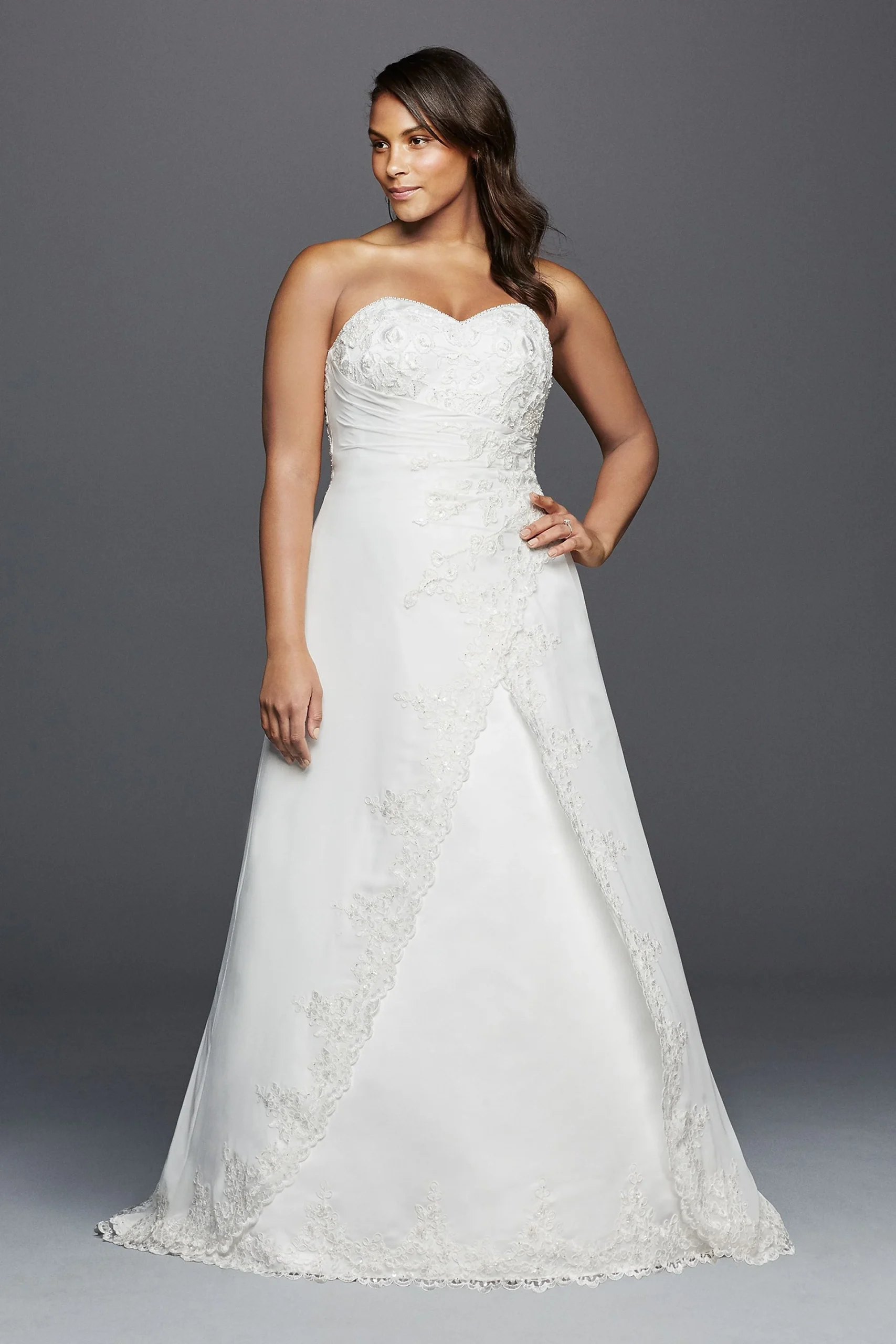 Strapless Chiffon Wedding Dress with Side Drape