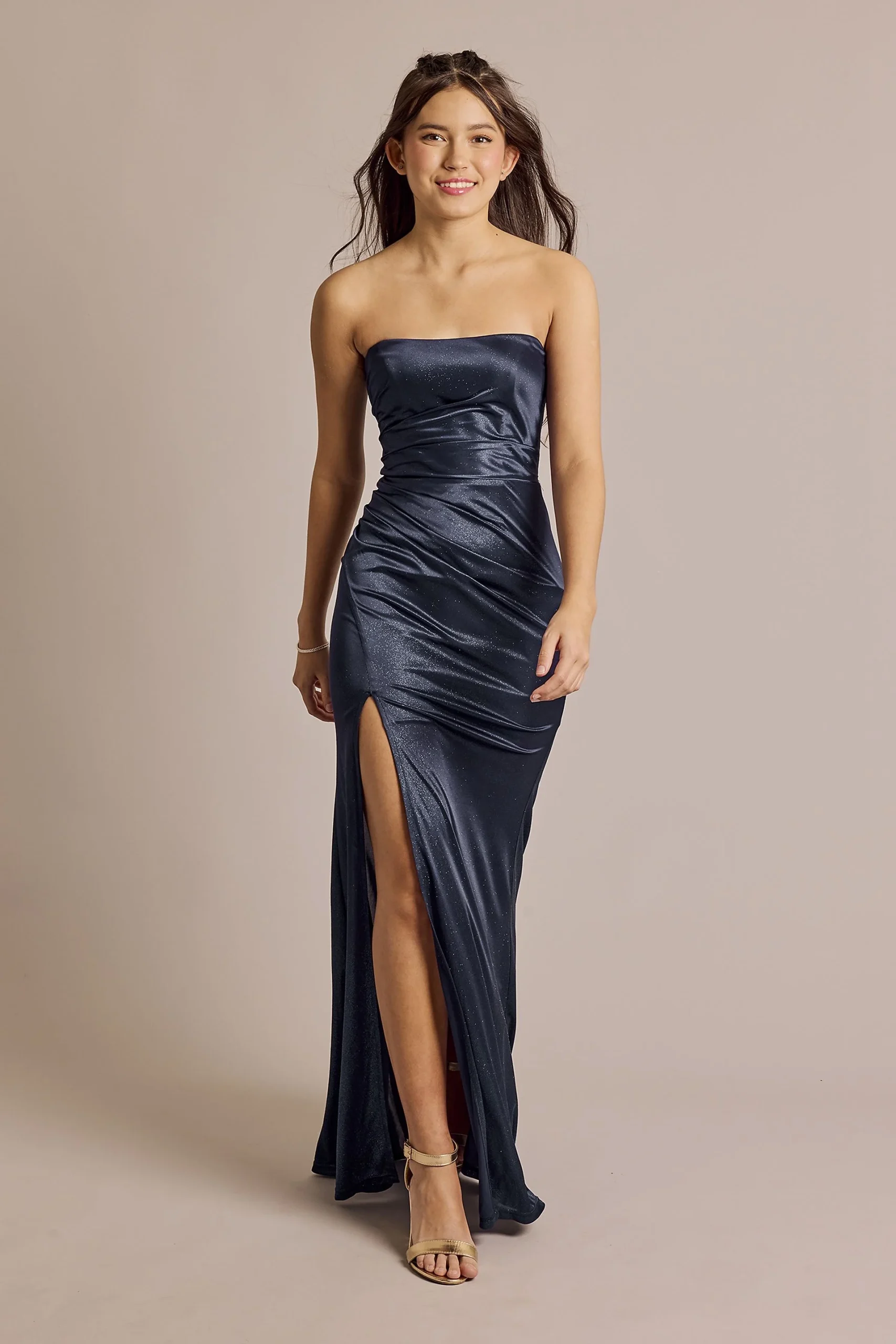 Strapless Glitter Knit Sheath Dress