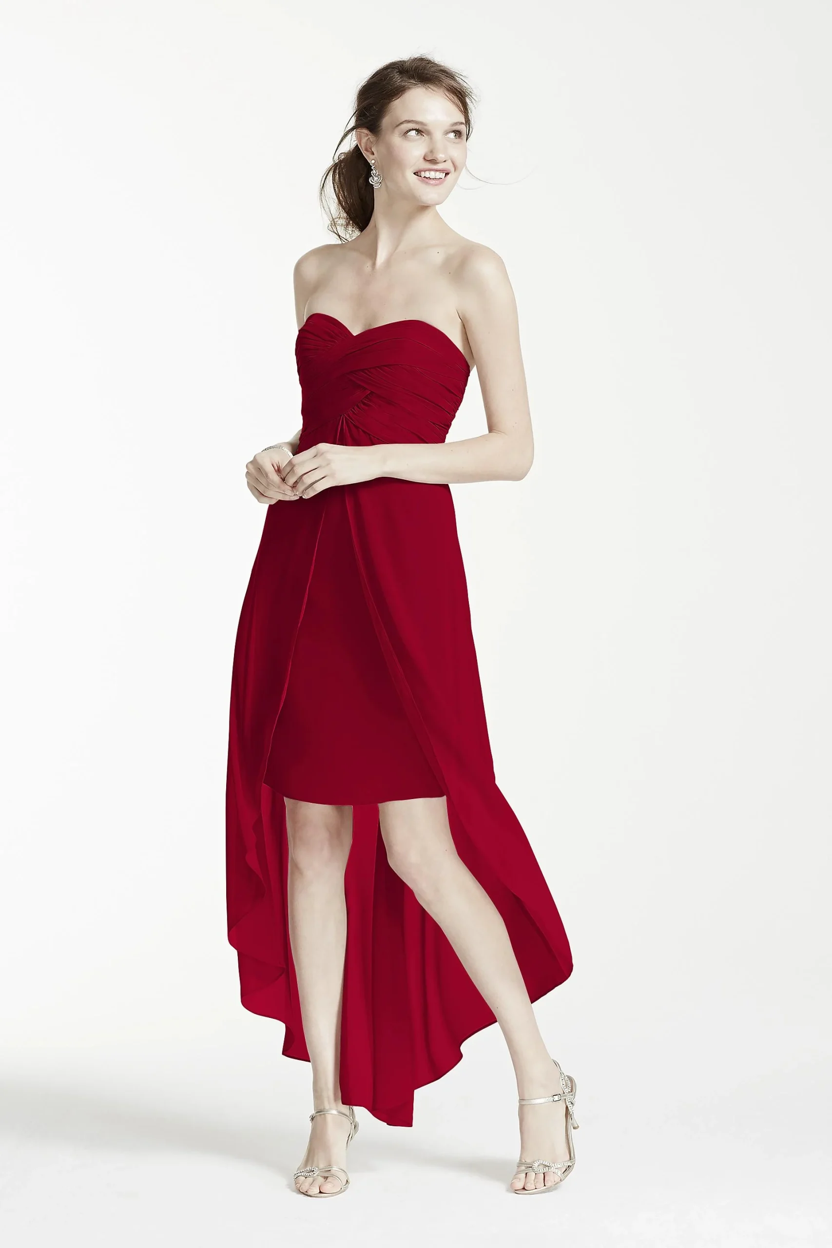 Strapless High Low Dress with Front Detail