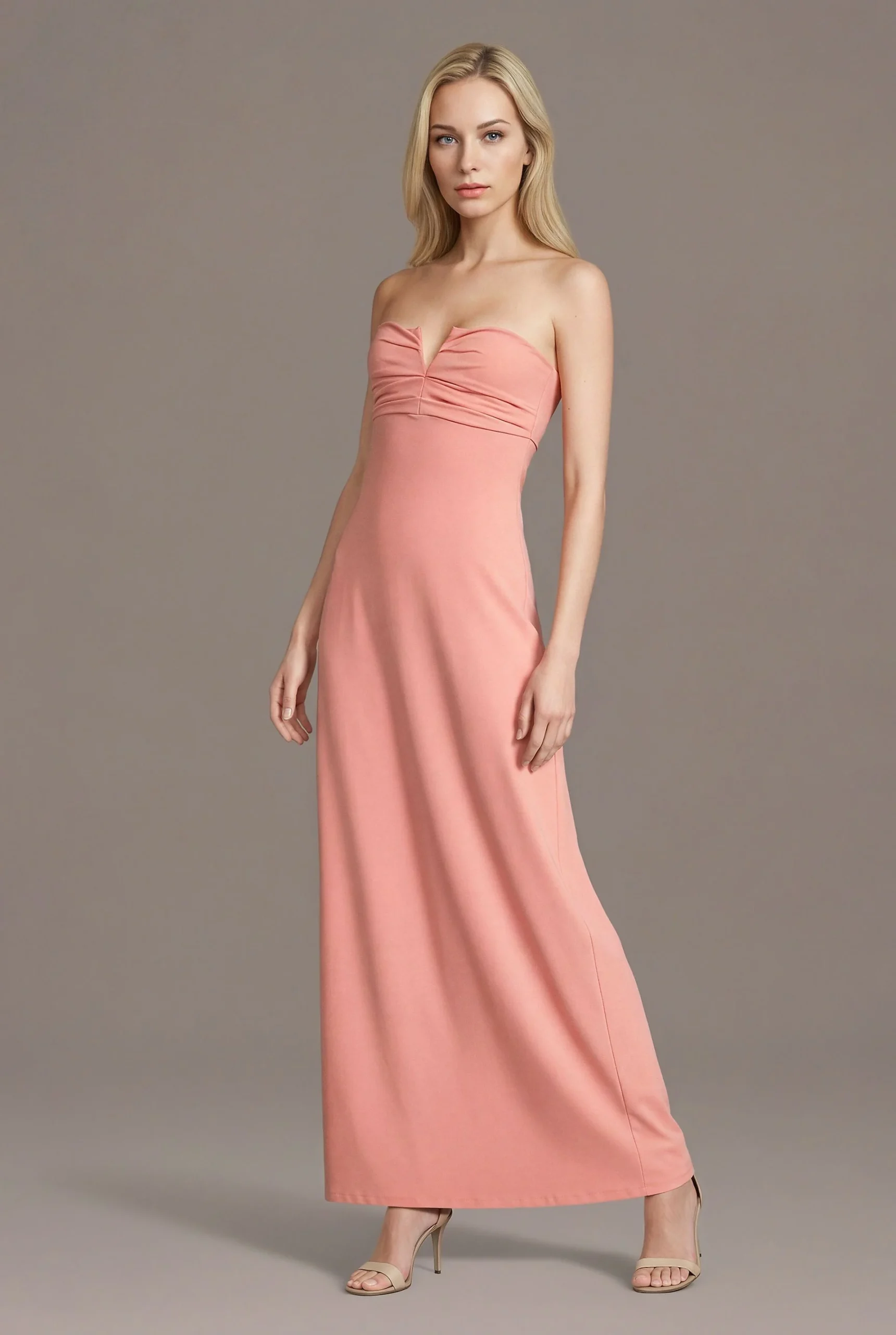 Strapless Jersey Ankle Length A-Line Dress