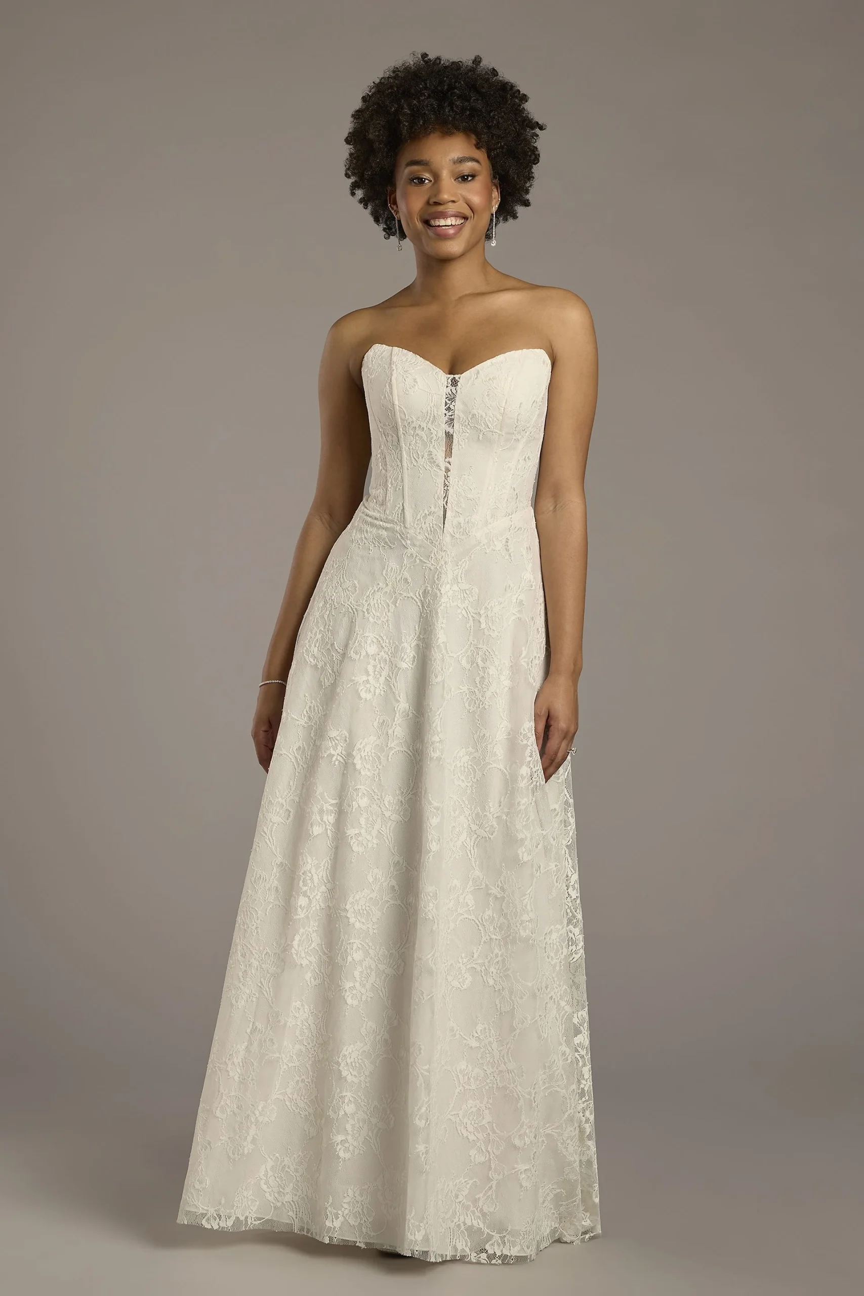 Strapless Lace A-Line Corset Wedding Dress