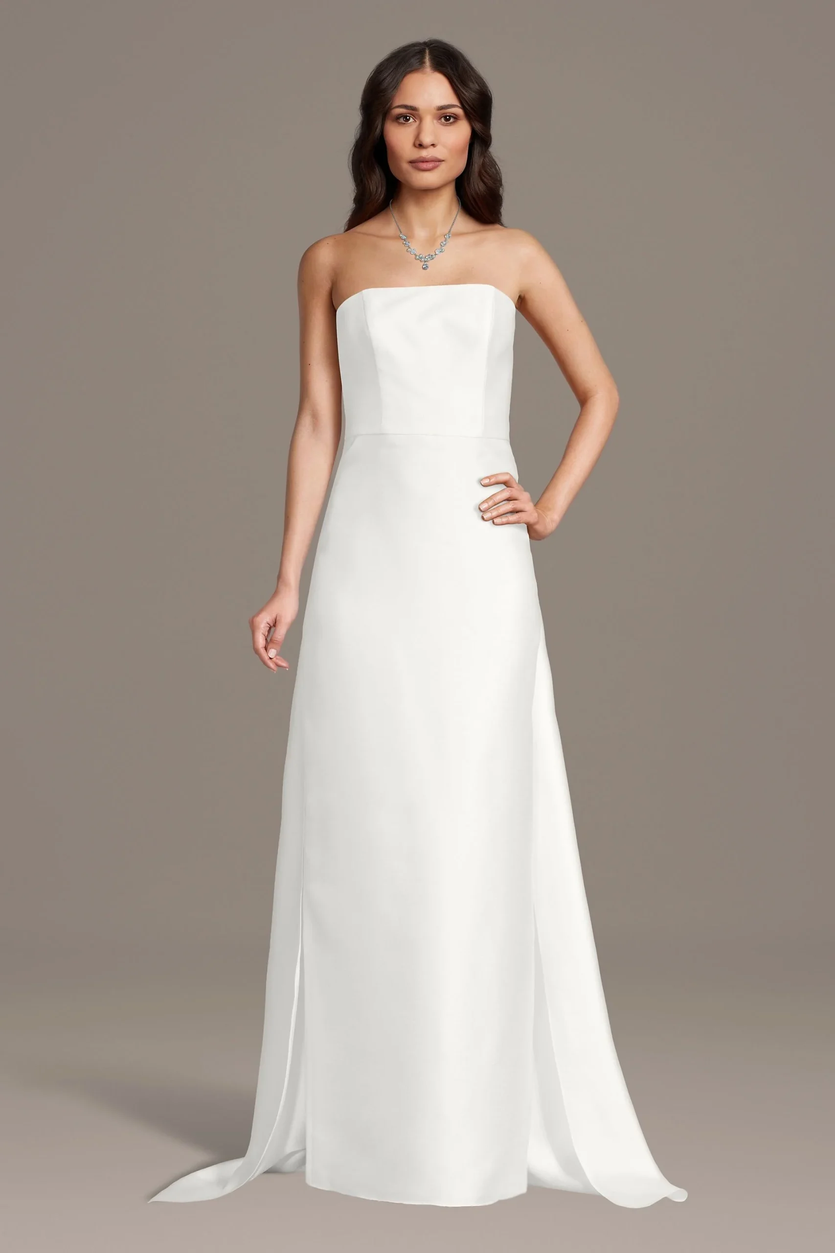 Strapless Mikado Sheath Wedding Dress