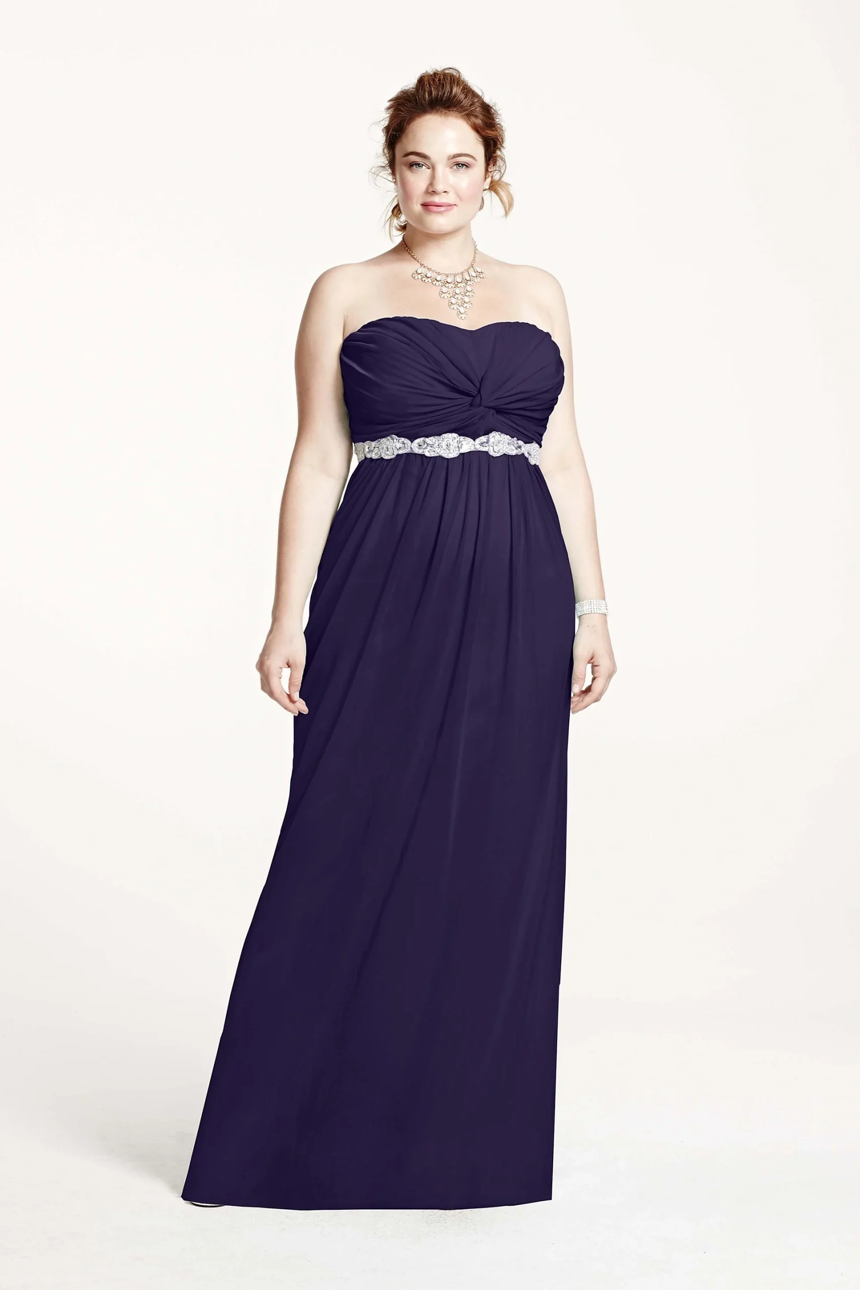 Strapless Prom Dress with Beading and Ruched Bust