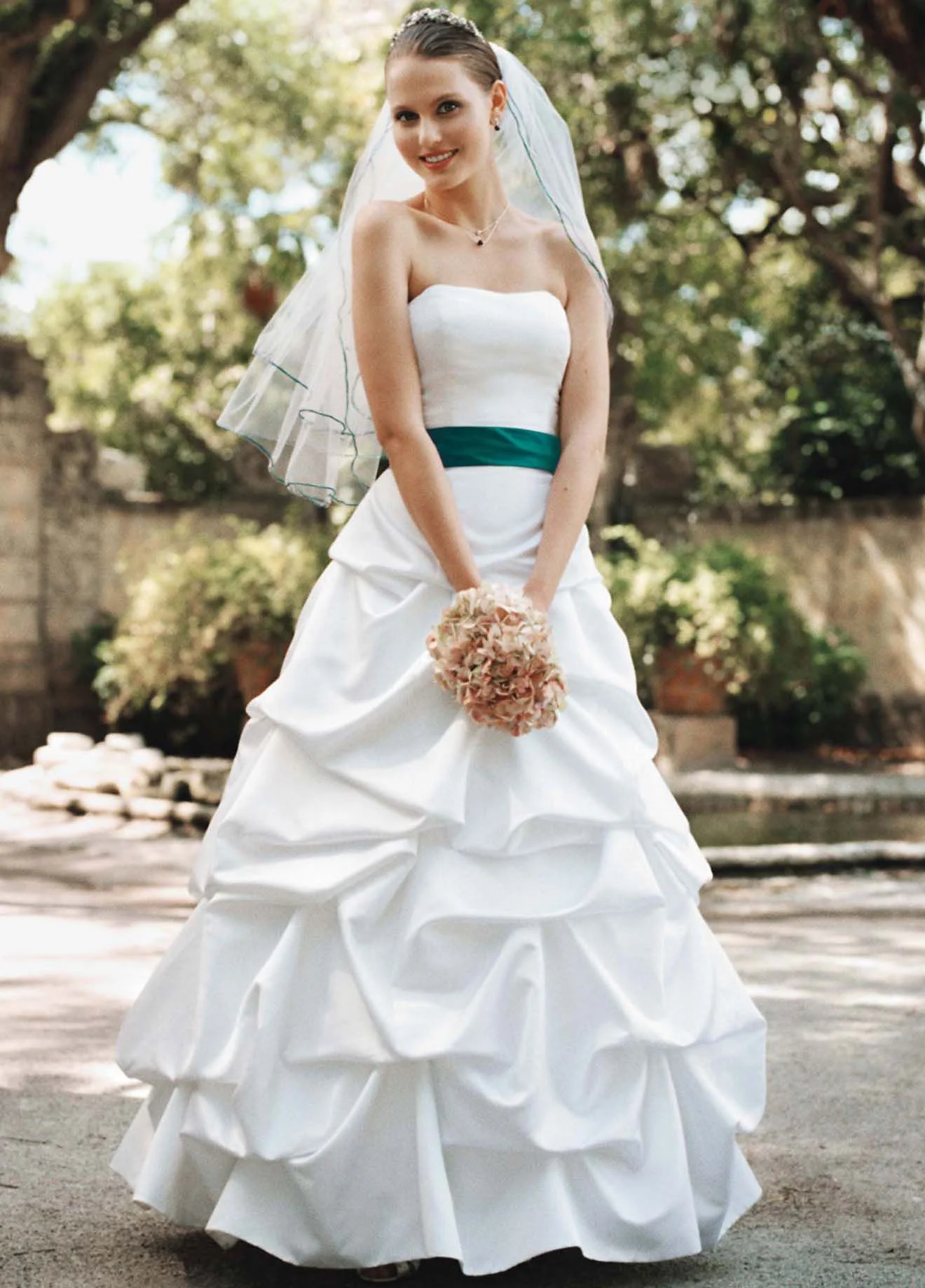 Strapless Satin Pick Up Ball Gown