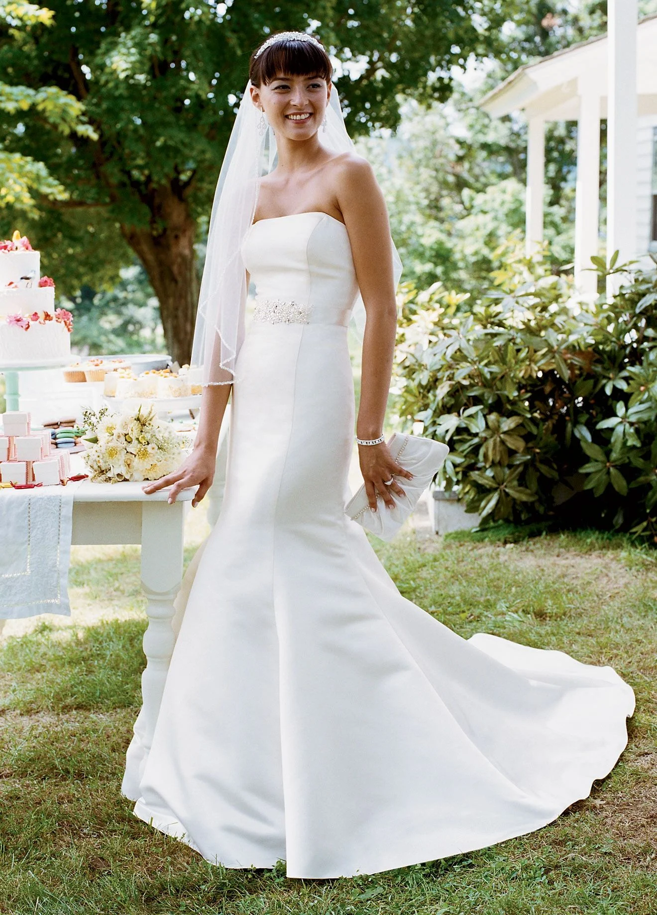 Strapless Trumpet Gown With Ribbon Waist