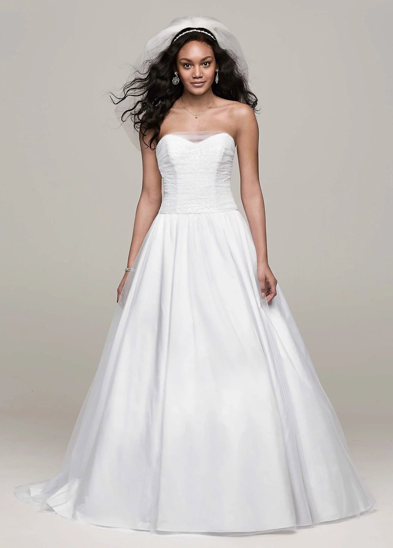 Strapless Tulle Wedding Dress with Corset Back
