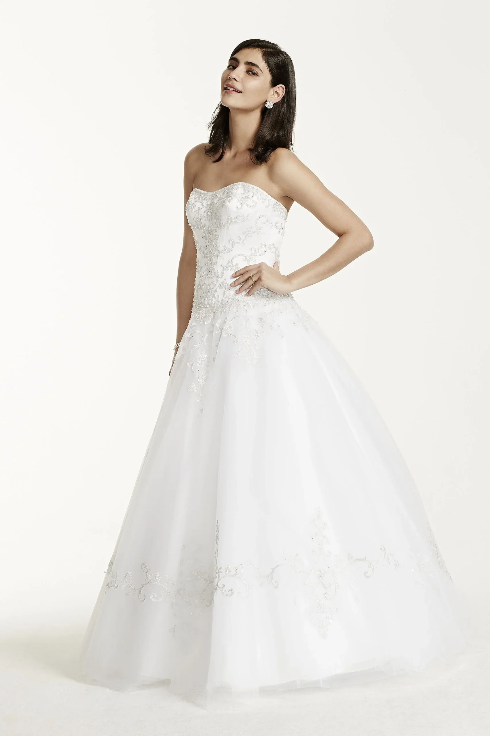 Strapless Tulle Wedding Dress with Satin Bodice