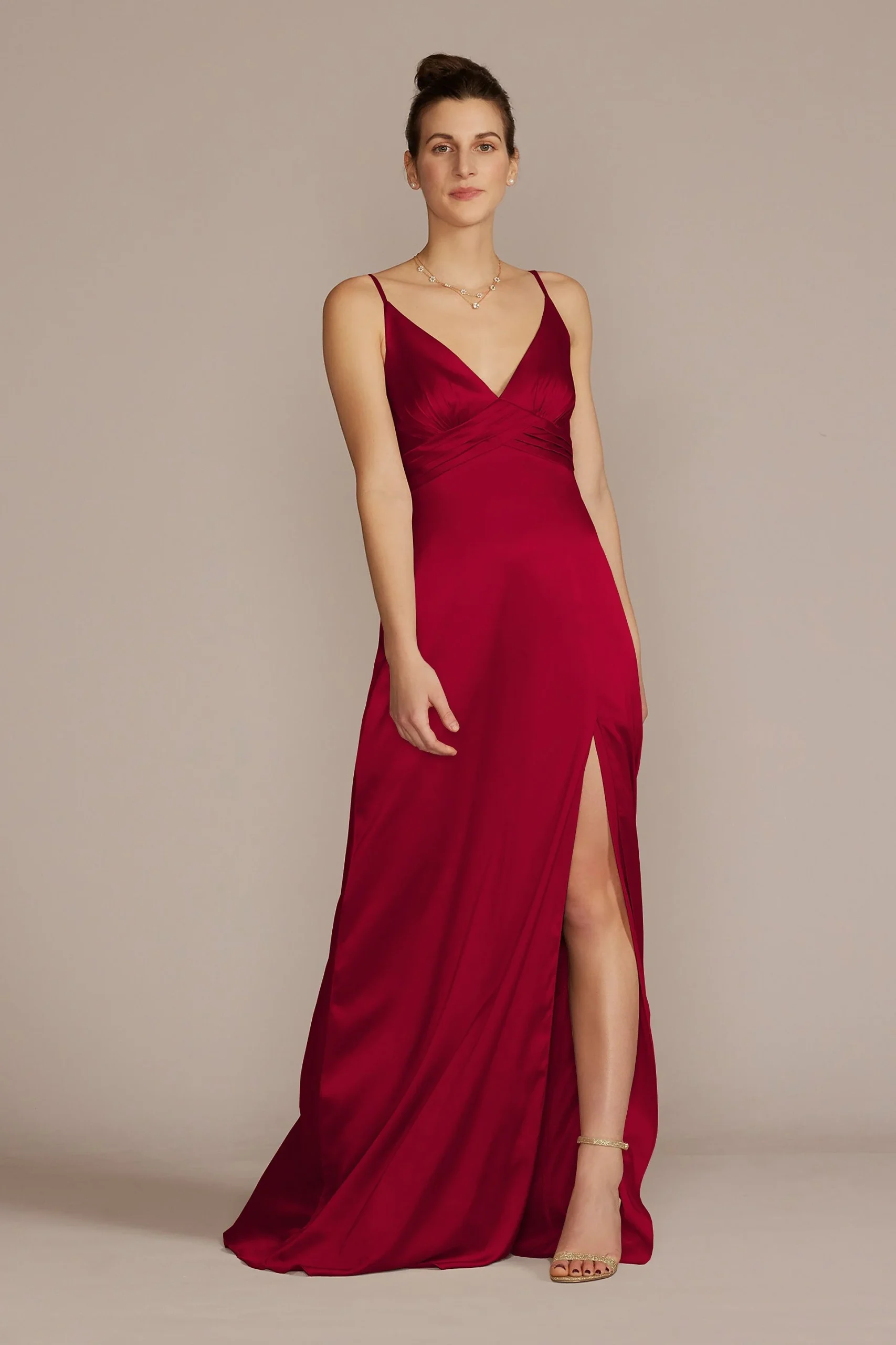 Stretch Charmeuse Empire Waist Dress