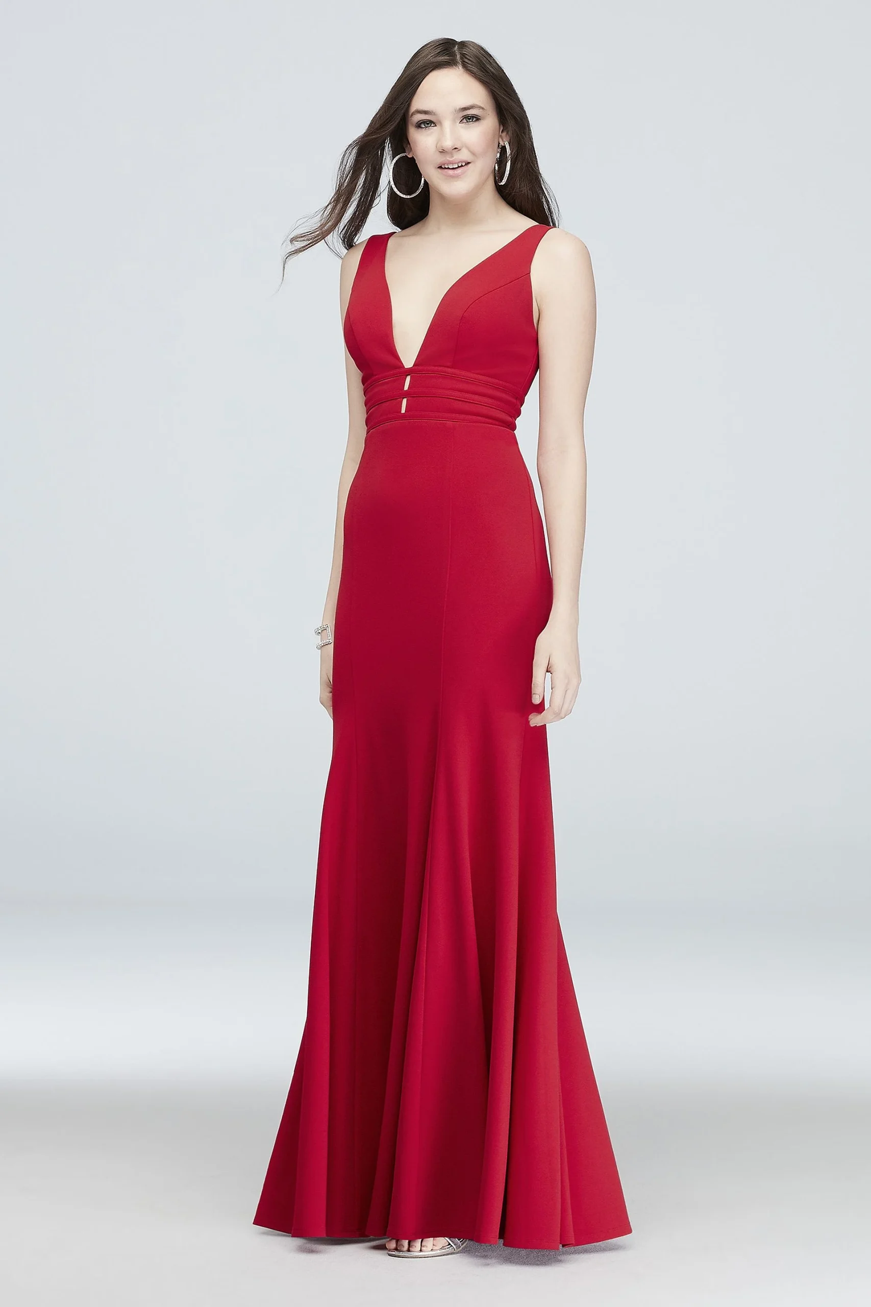 Stretch Neoprene Plunging V-Neck Dress