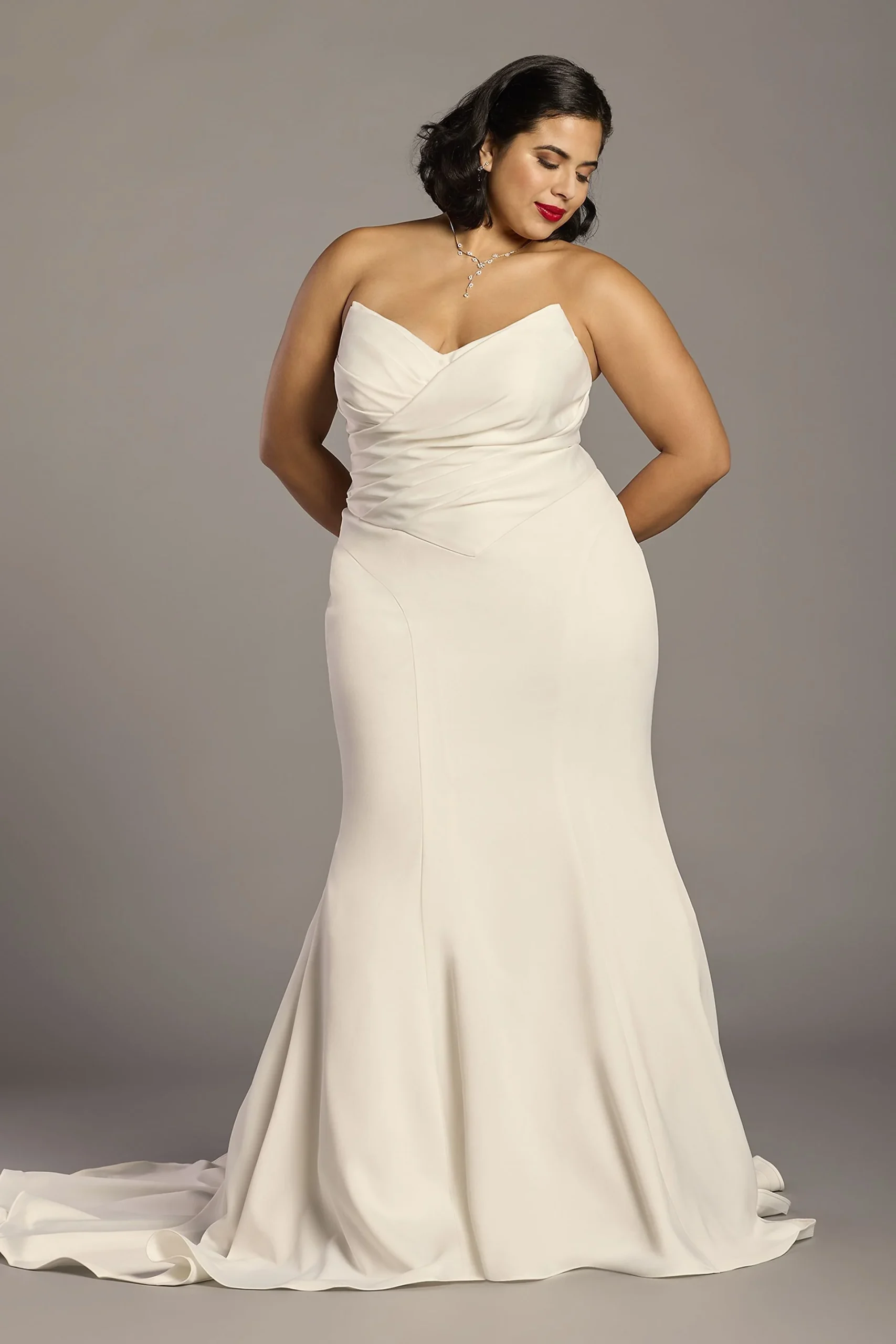 Stretch Satin Basque Waist Mermaid Wedding Dress