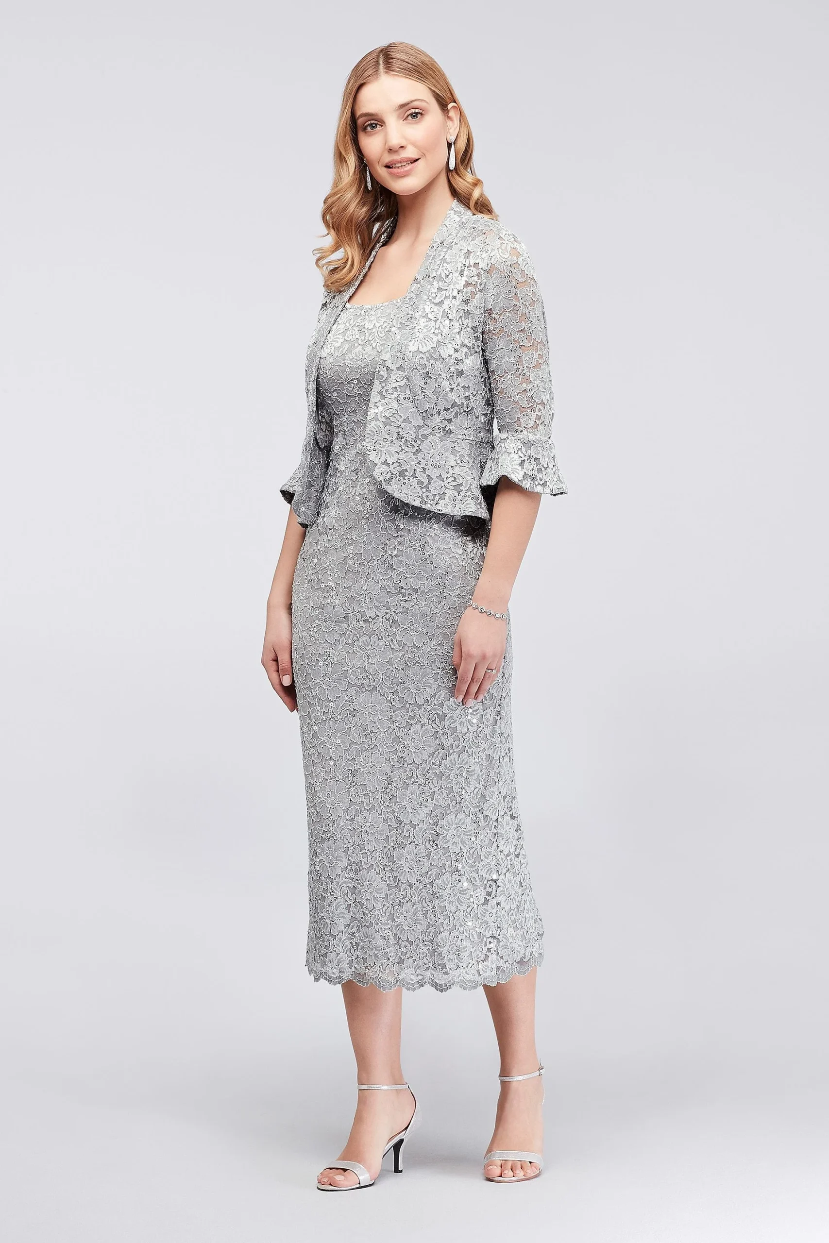 Stretch Sequin Lace Tank Dress and Matching Jacket