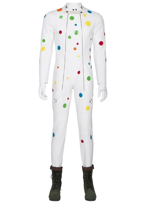 Suicide Squad Polka Dot Man Halloween Cosplay Costume Polka Dot White Bodysuit