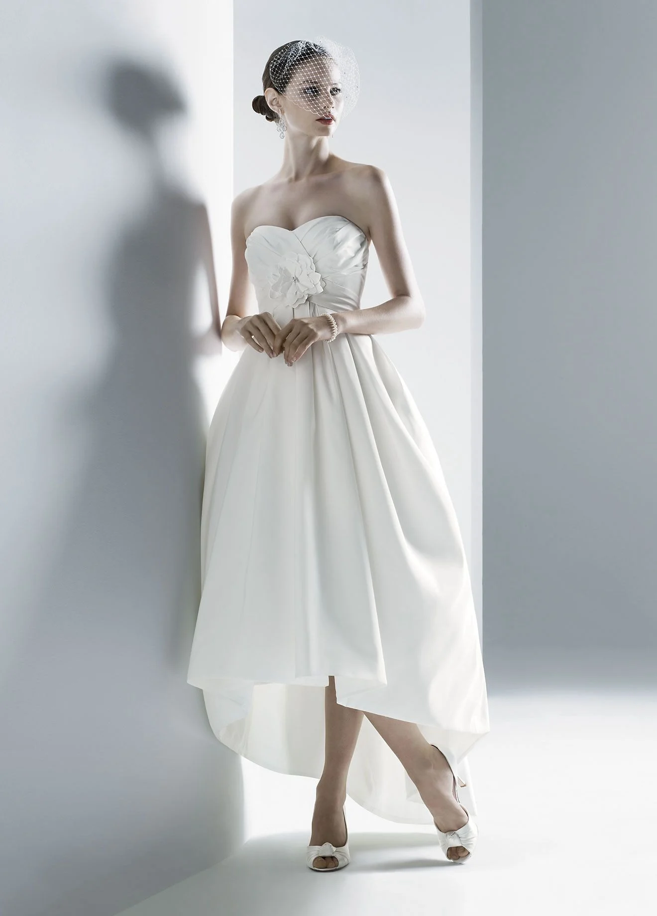 Sweetheart Draped Bodice Strapless Faille Gown