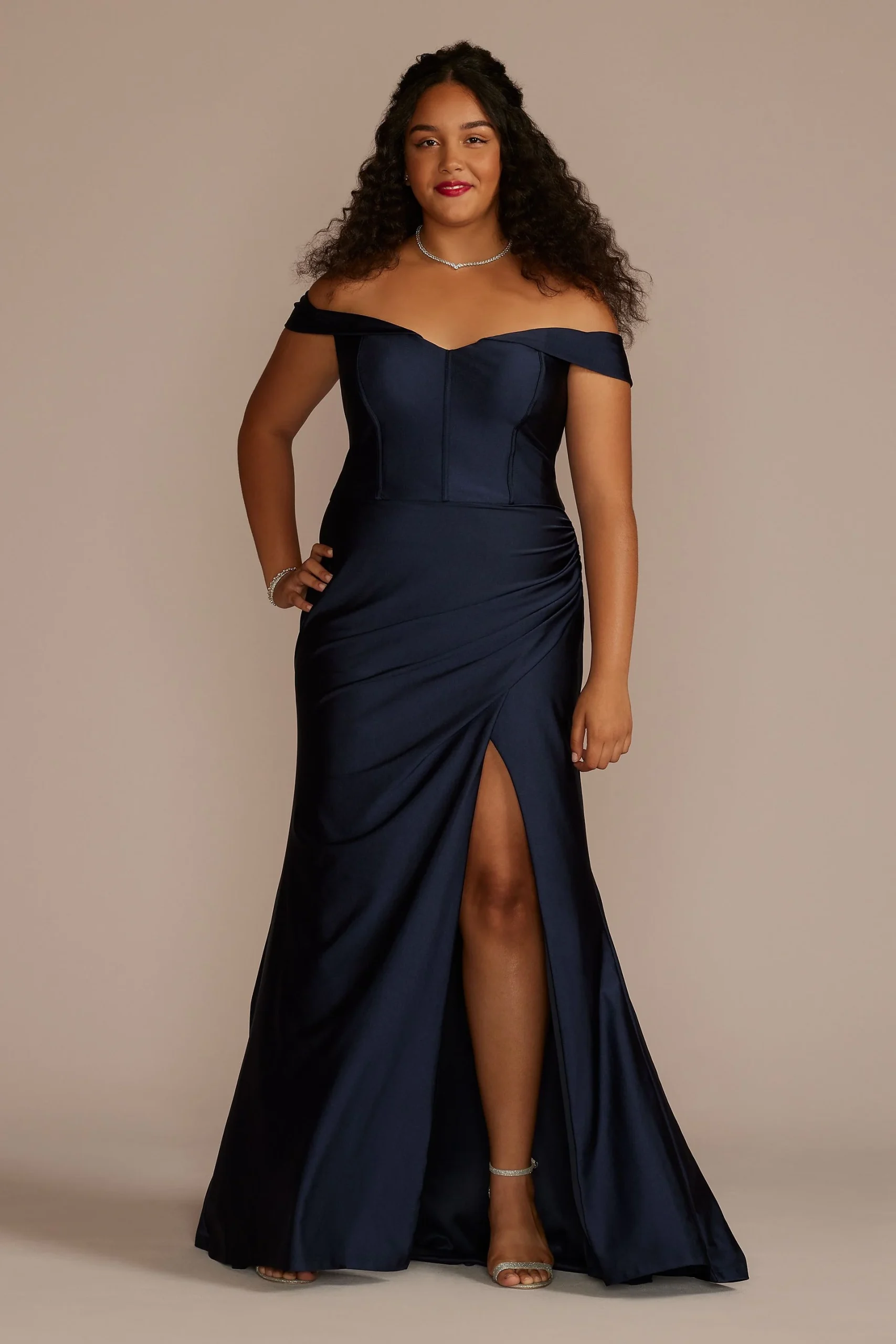Sweetheart Off the Shoulder Satin Dress