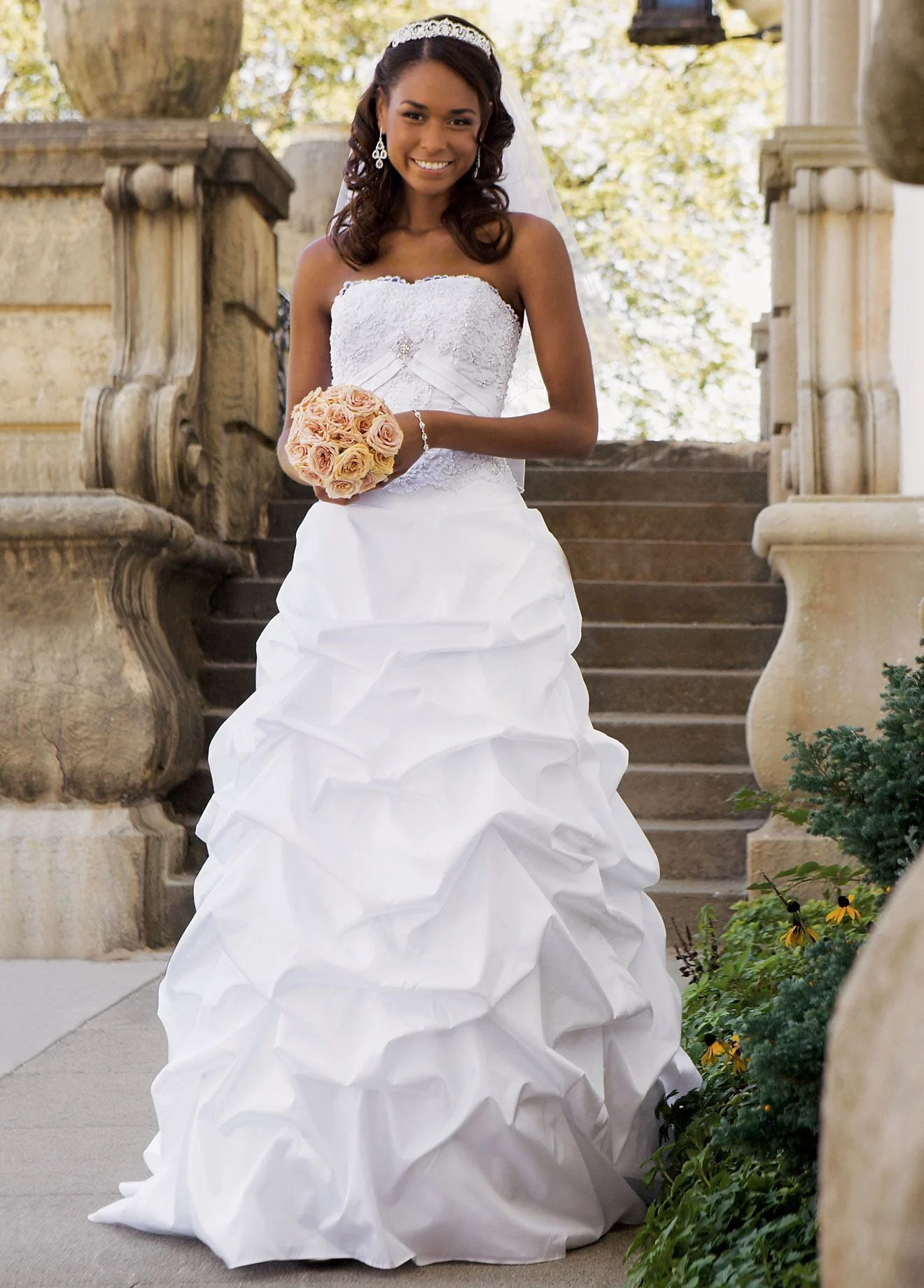 Taffeta Pick-up with Beaded Metallic Lace Bodice