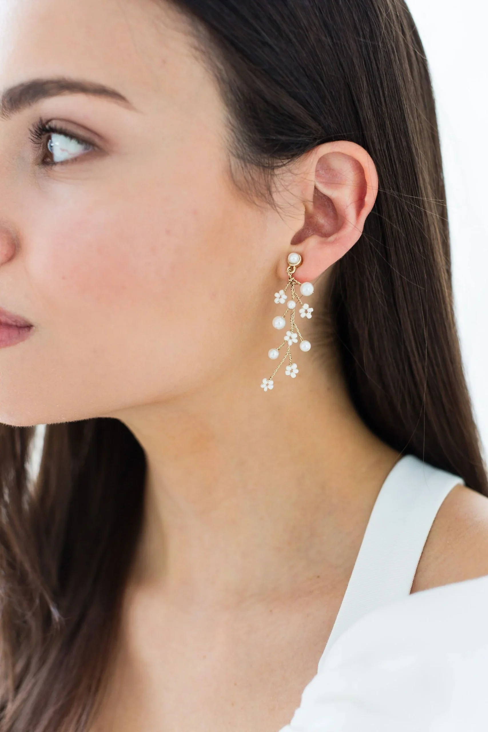 Talia Faux Pearl and Ivory Drop Earrings