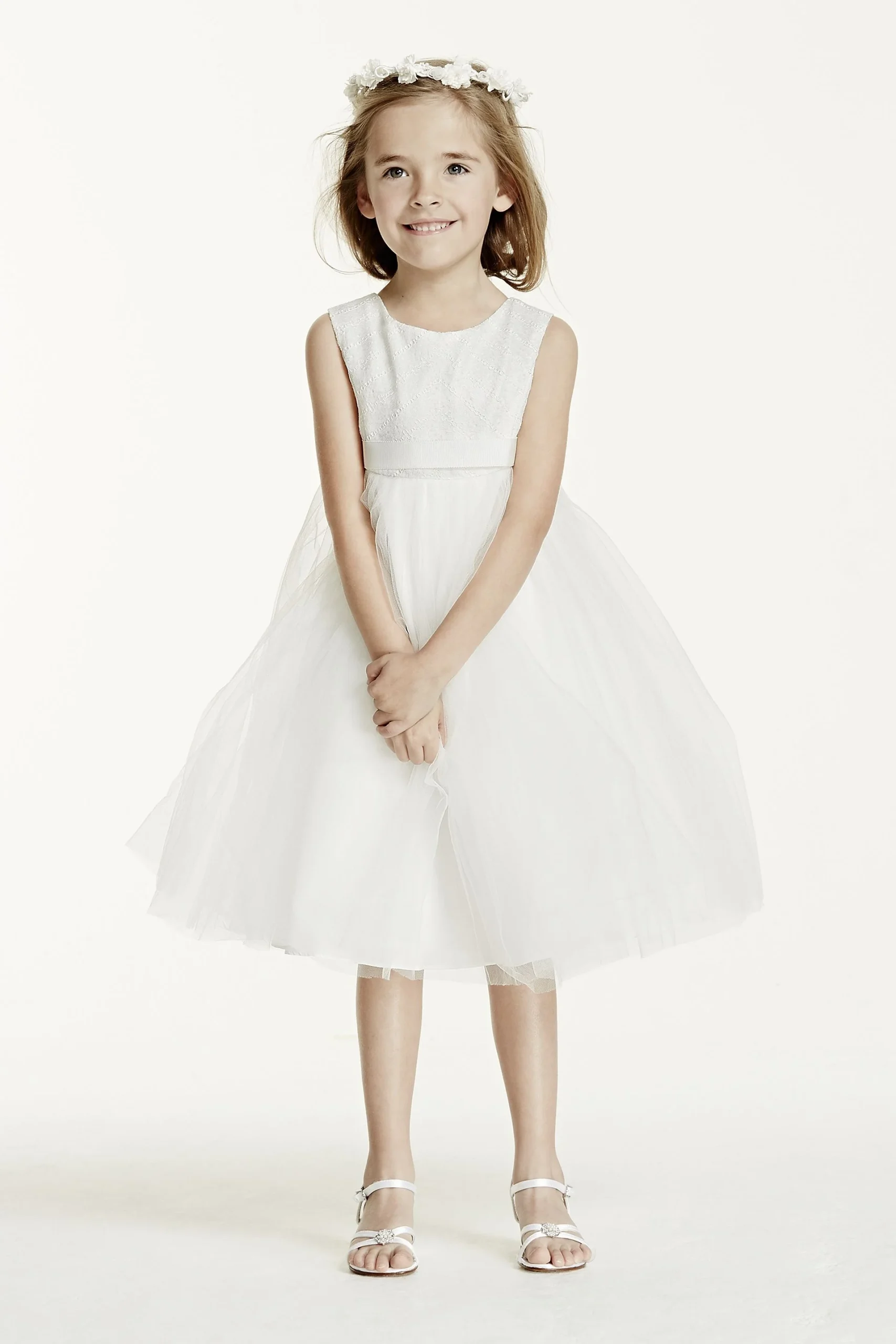 Tank Ball Gown with Lace Bodice and Tulle Skirt