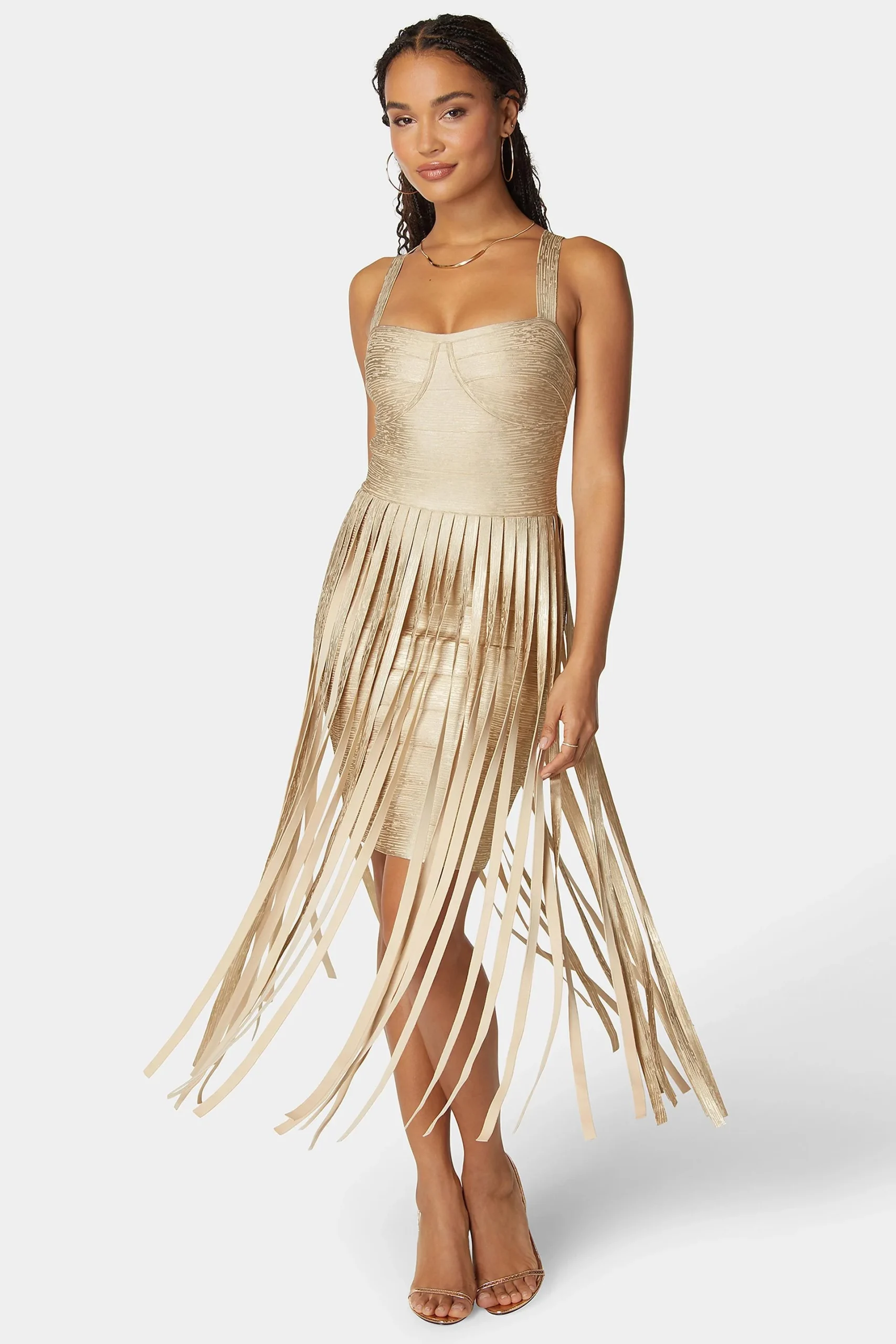 Tank Bandage Fringe Skirt Dress