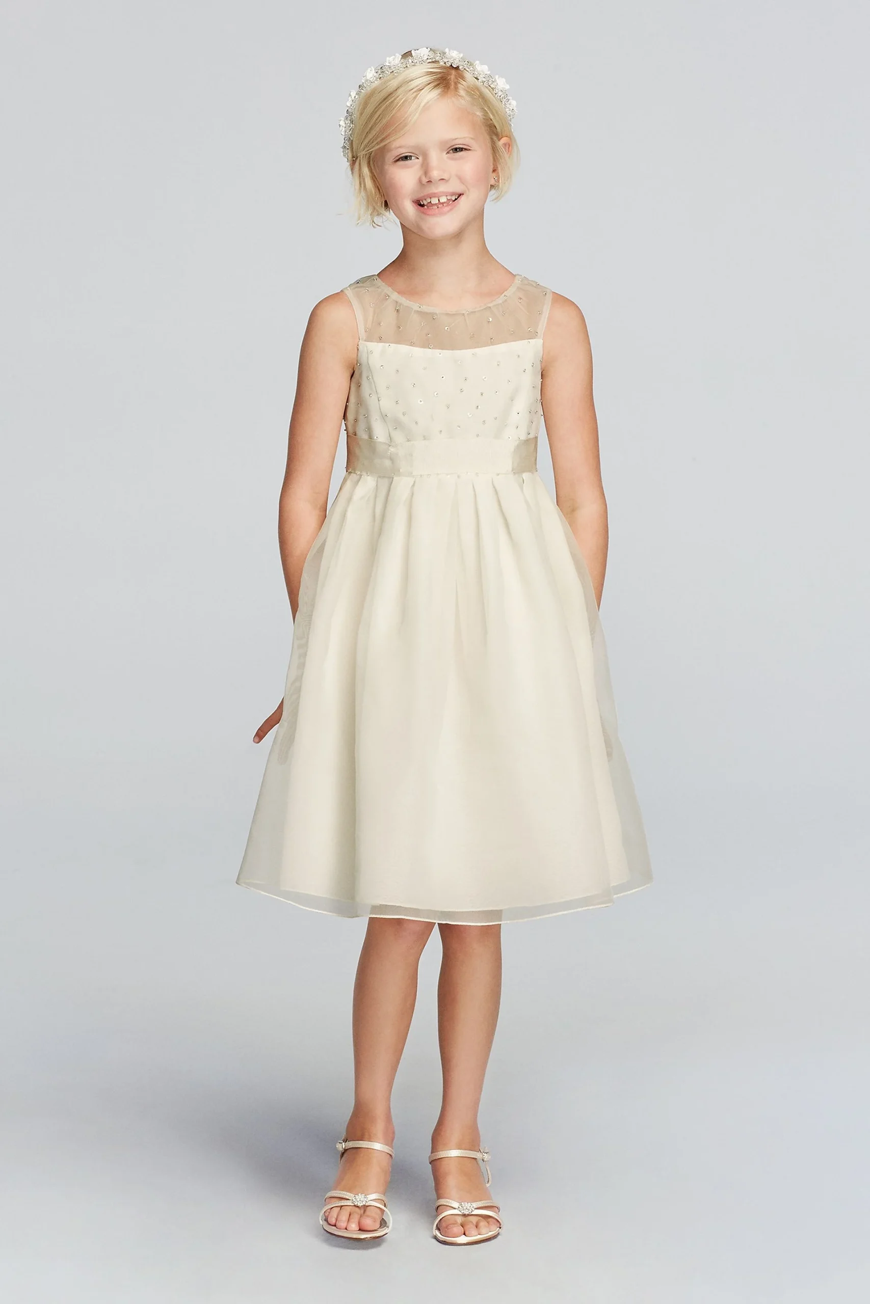 Tank Organza Dress With Ribbon Waist