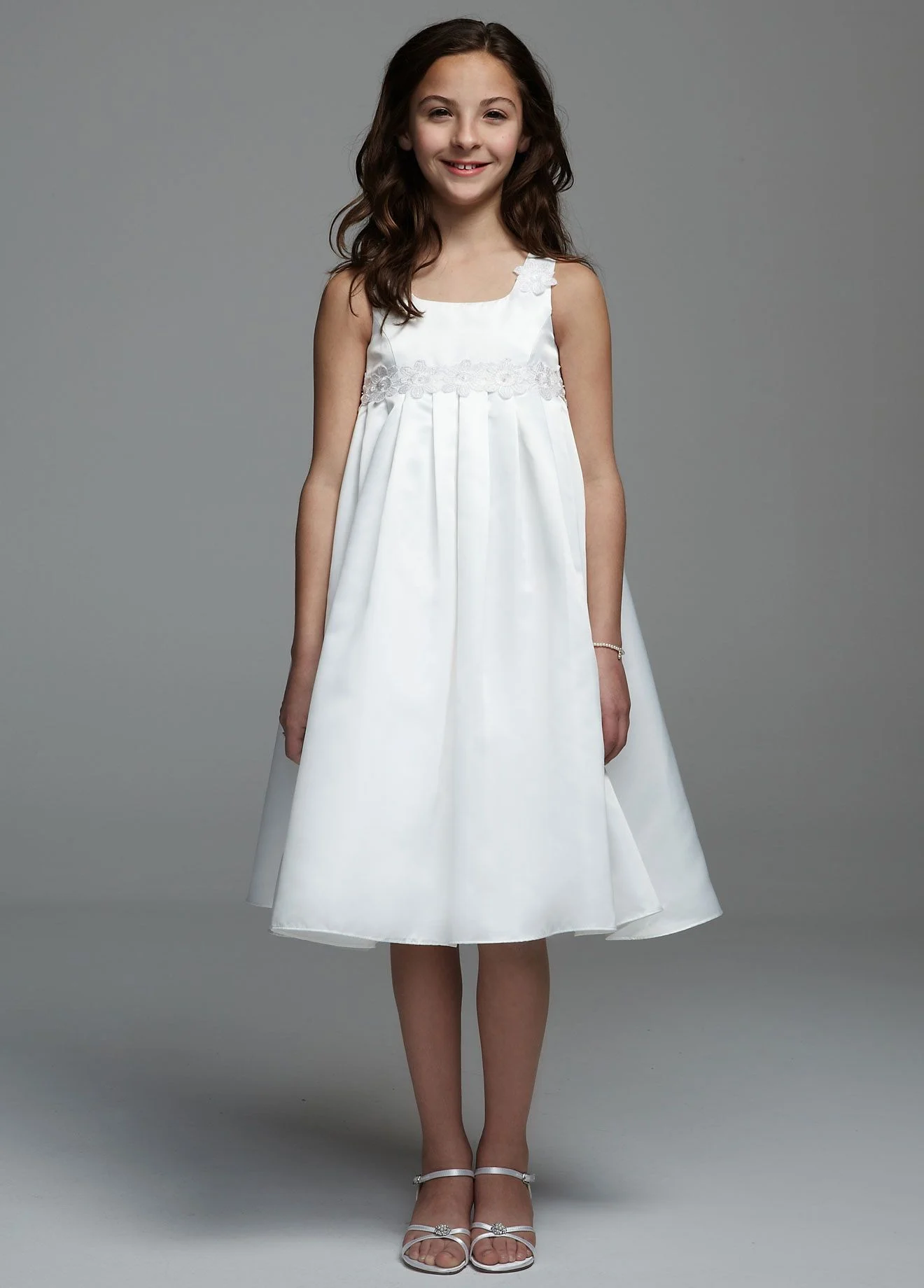 Tank Tea Length Satin Ball Gown