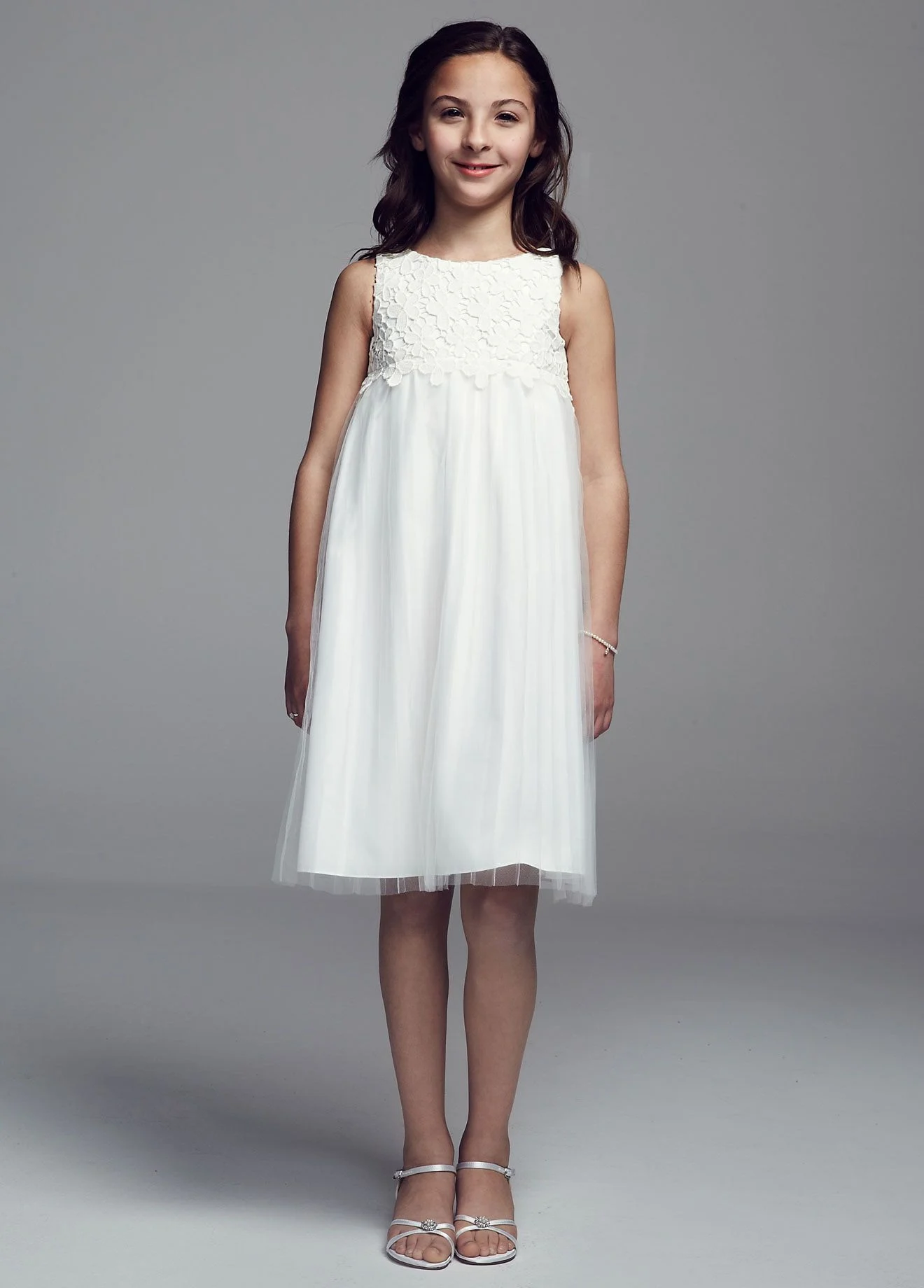 Tank Tulle A Line Dress with Lace Bodice