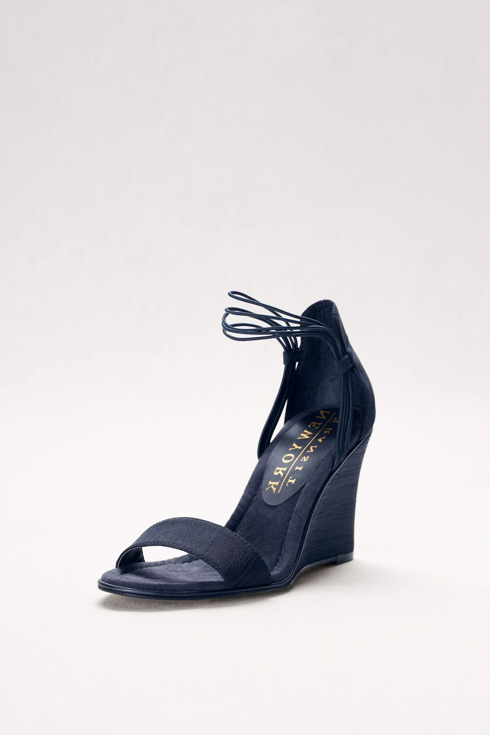 Textured Wedges with Elastic Ankle Straps