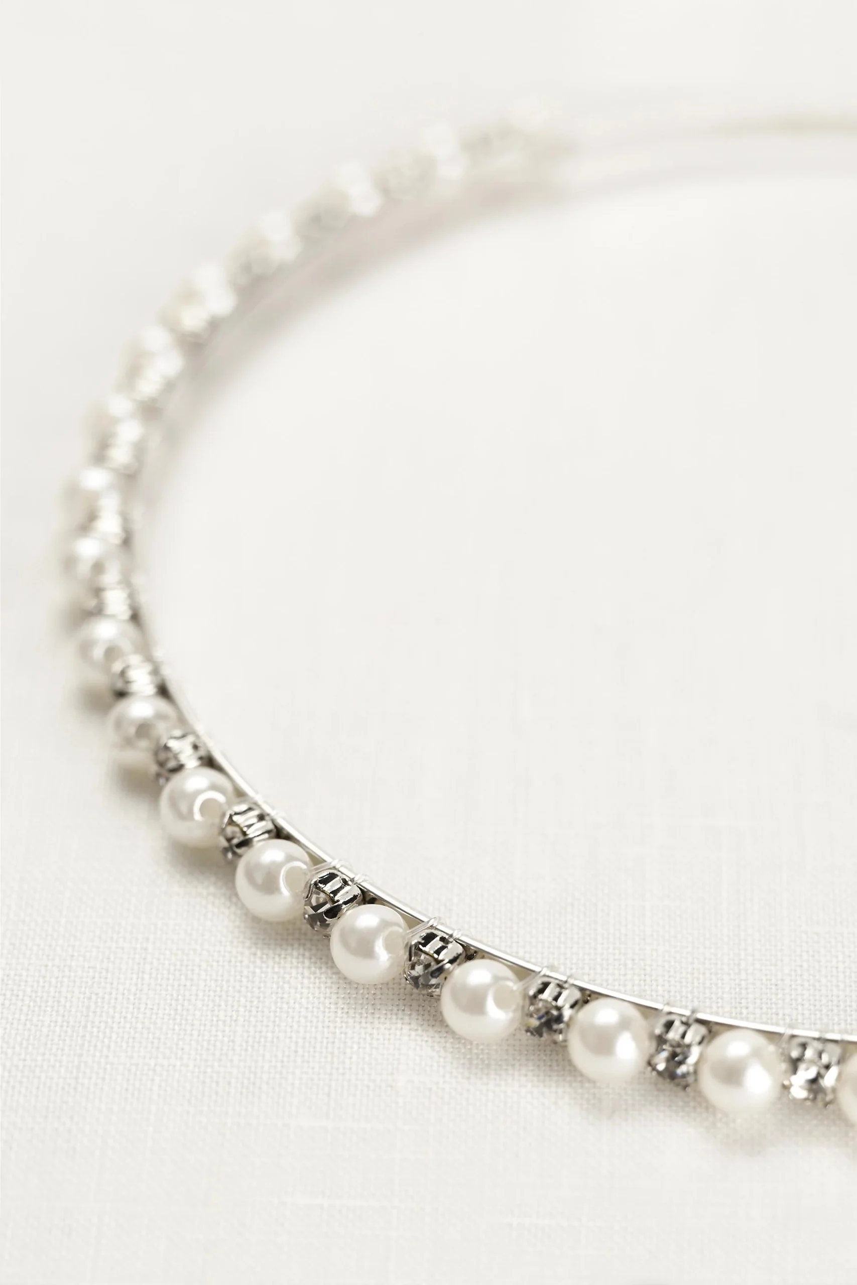 Thin Pearl and Crystal Headband