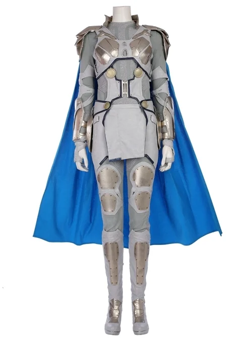 Thor Ragnarok Valkyrie Gray Battle Suit Halloween Cosplay Costume Full Set
