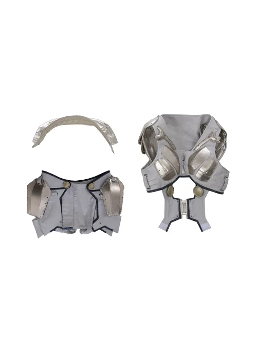 Thor Ragnarok Valkyrie Gray Battle Suit Halloween Cosplay Costume Vest And Apron And Collar