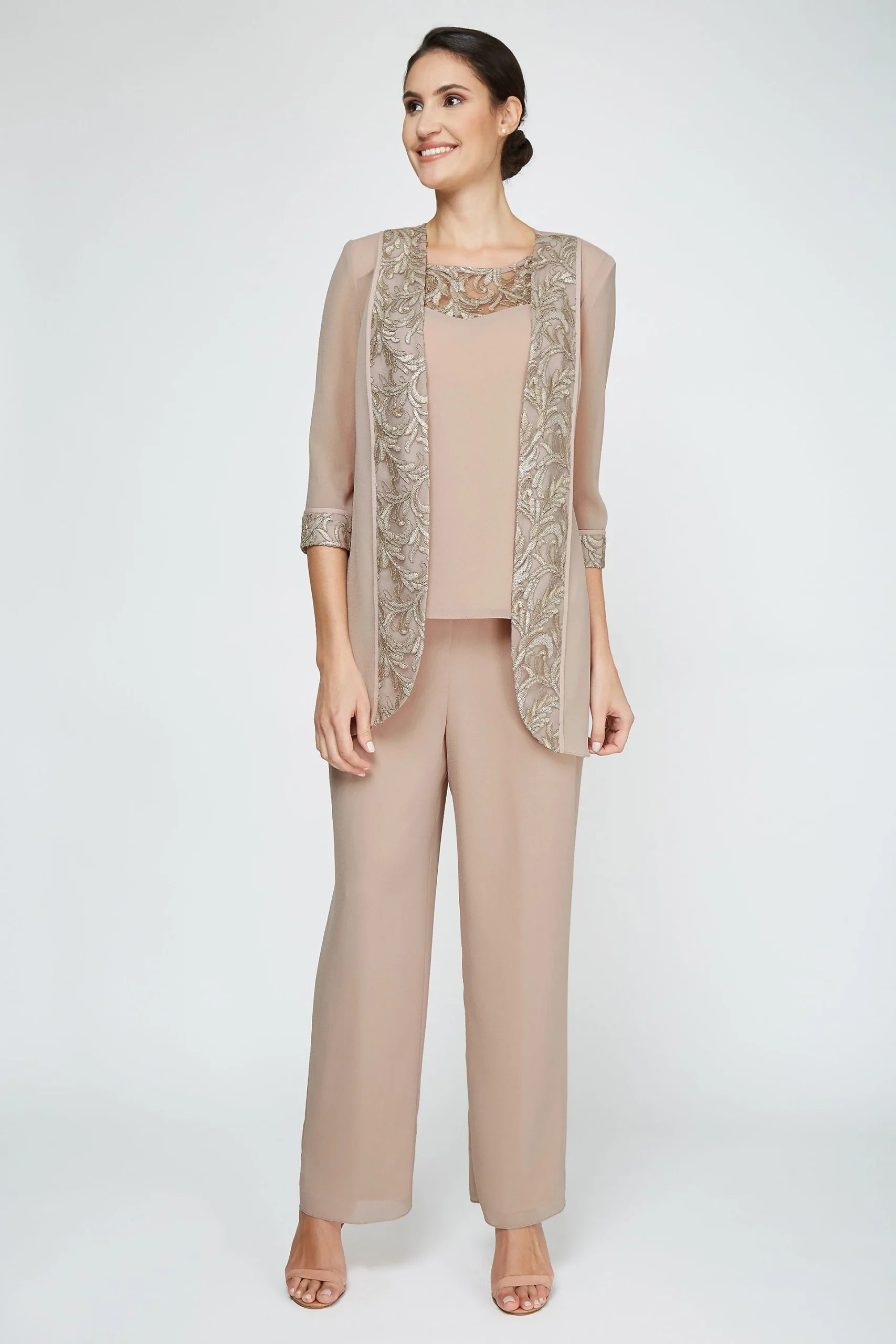 Three Piece Set with Corded Lace Trim