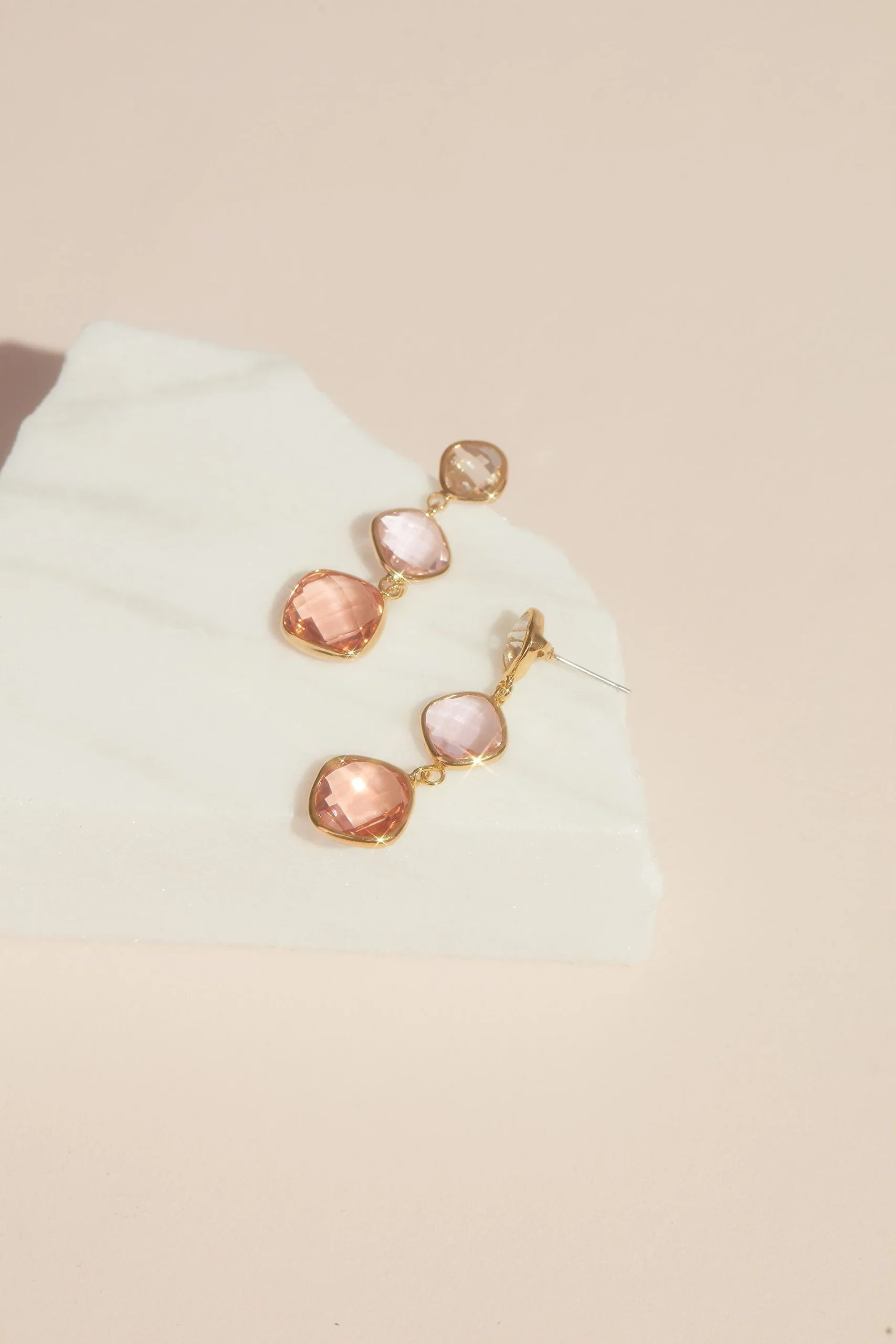 Three Tier Crystal Drop Earrings