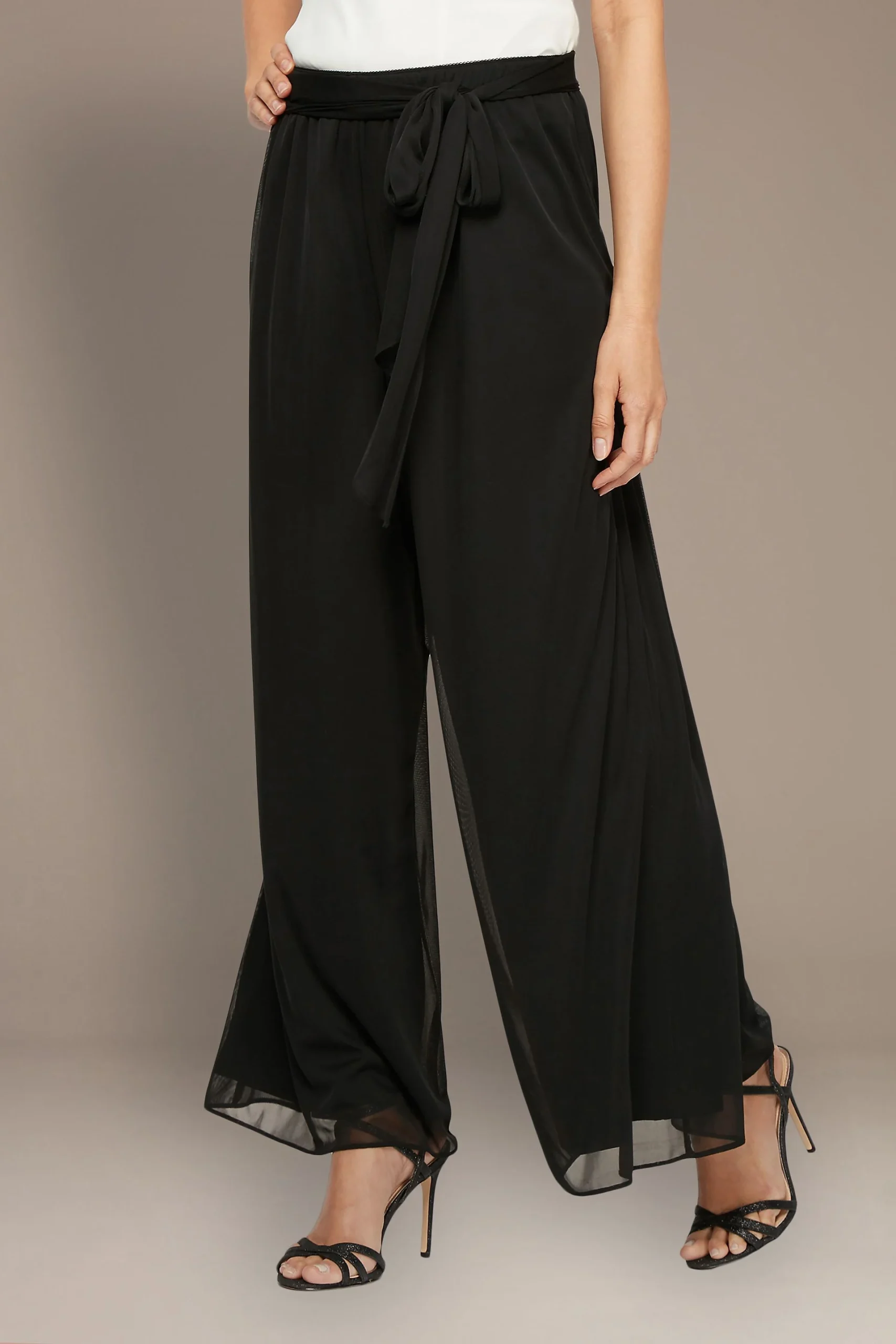 Tie Waist Wide Leg Pull-On Pants