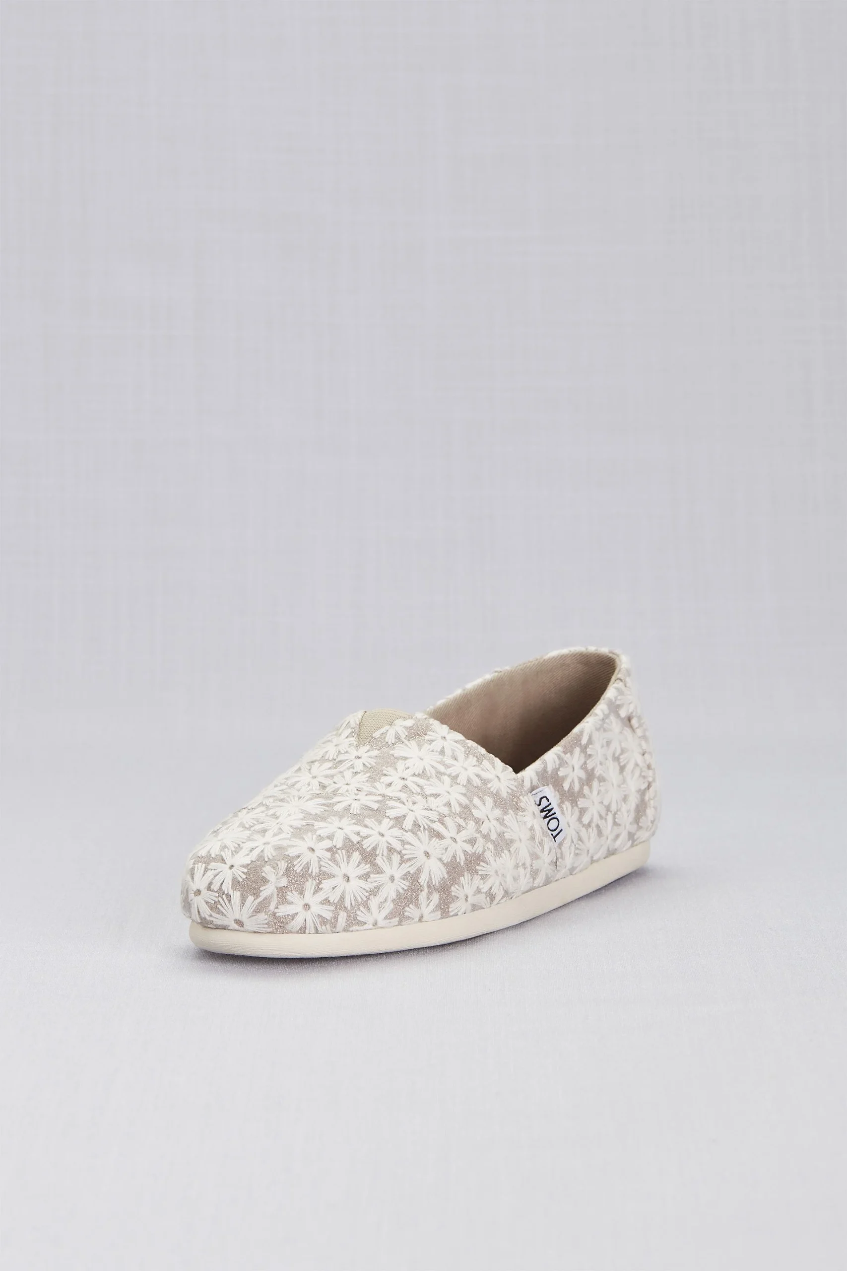 TOMS Rose Gold Daisy Classic Slip-On Shoes