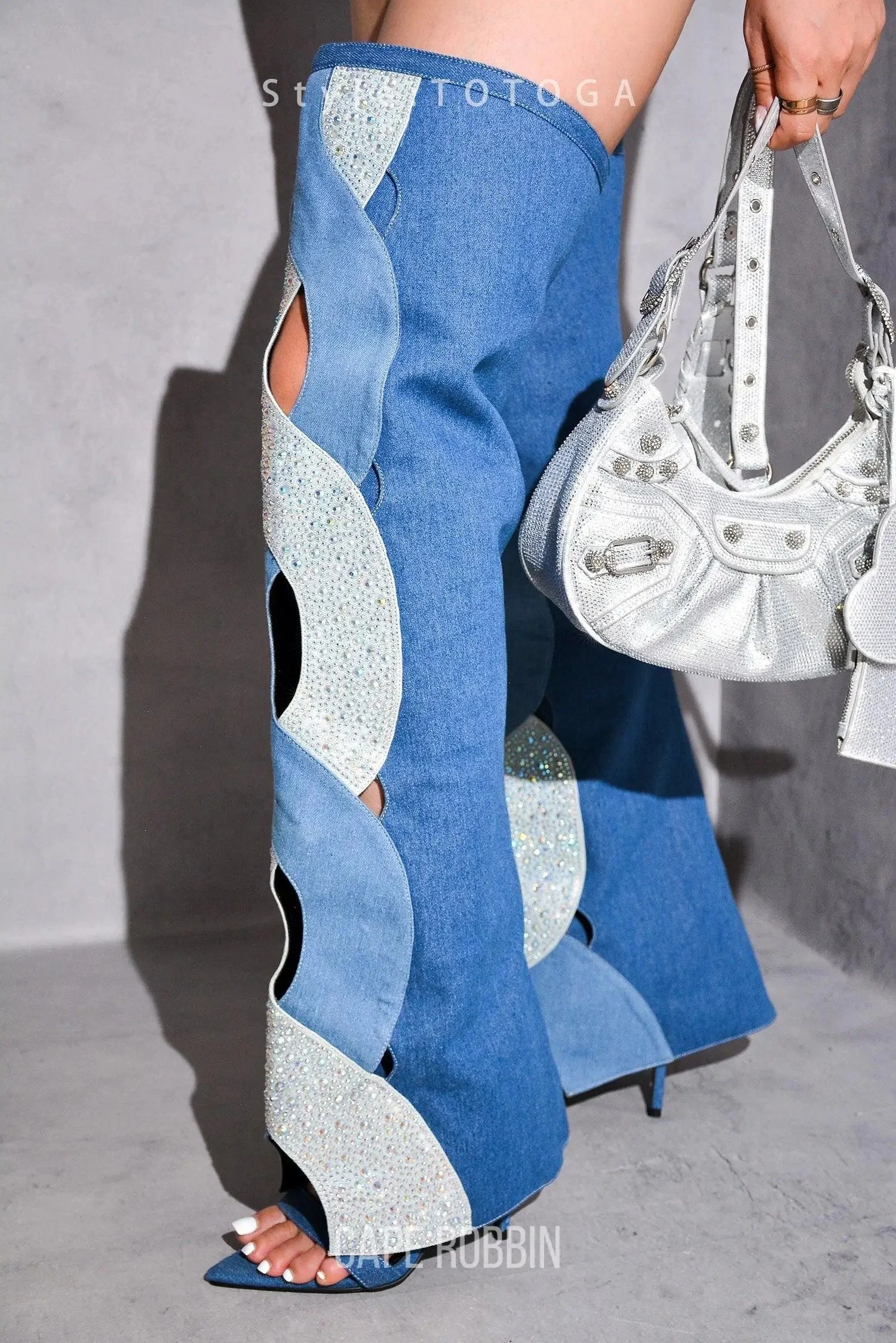 TOTOGA - DENIM Thigh High Boots