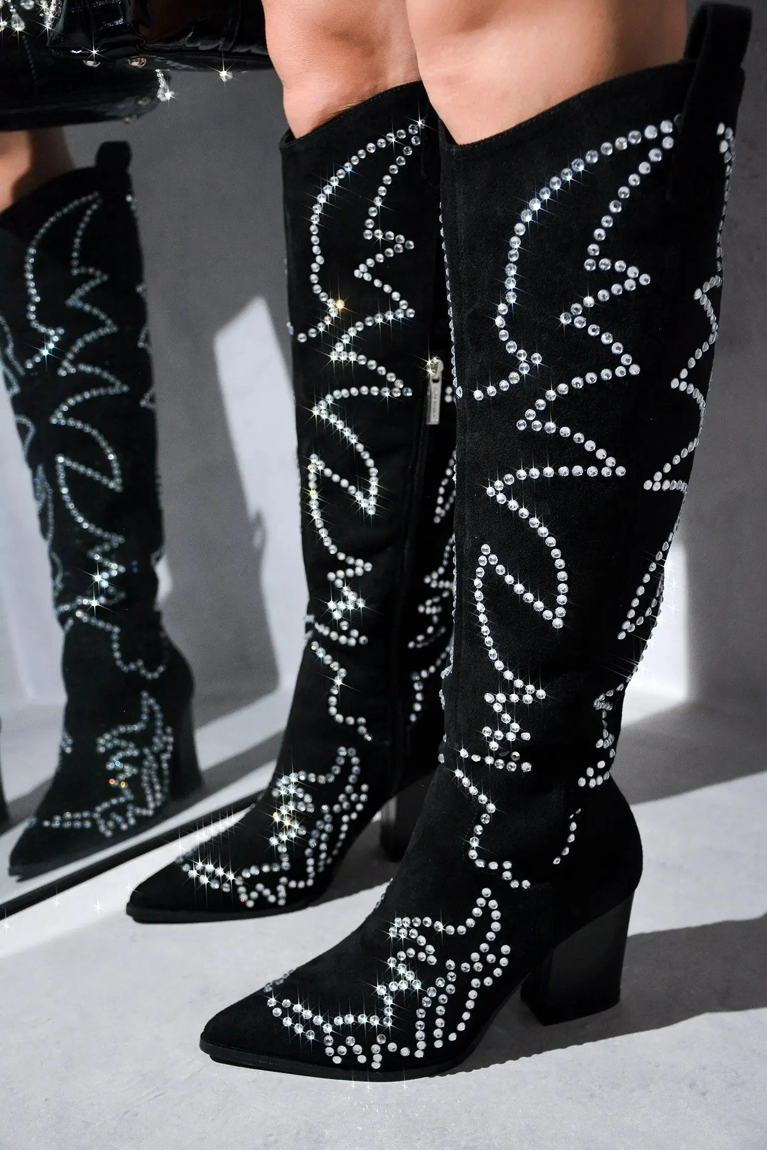 TRIPOLI - BLACK Thigh High Boots