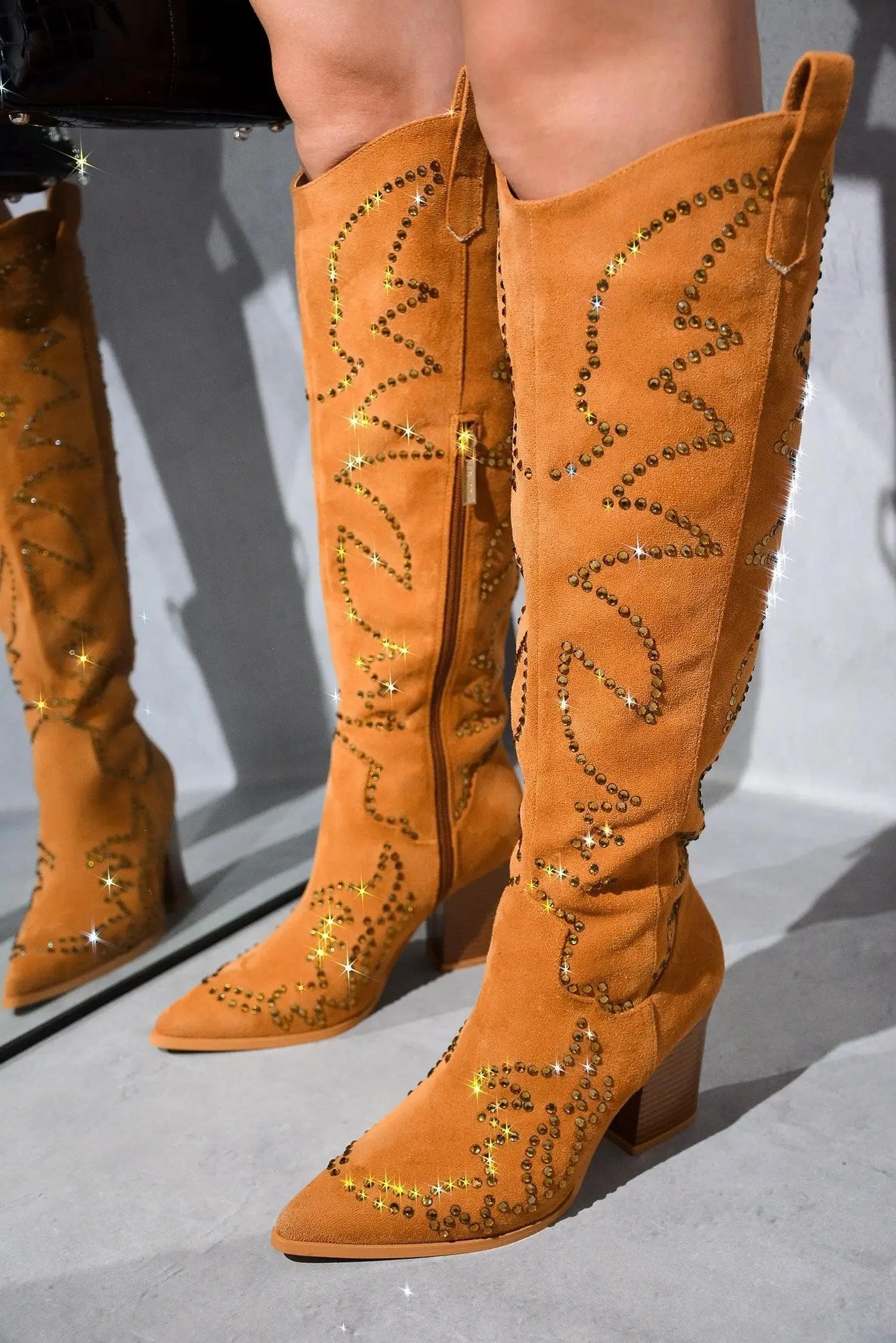 TRIPOLI - TAN Thigh High Boots