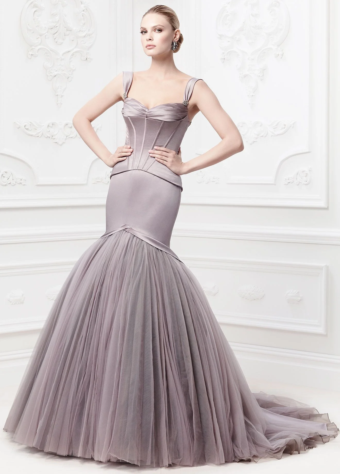 Truly Zac Posen Corseted Satin Wedding Dress