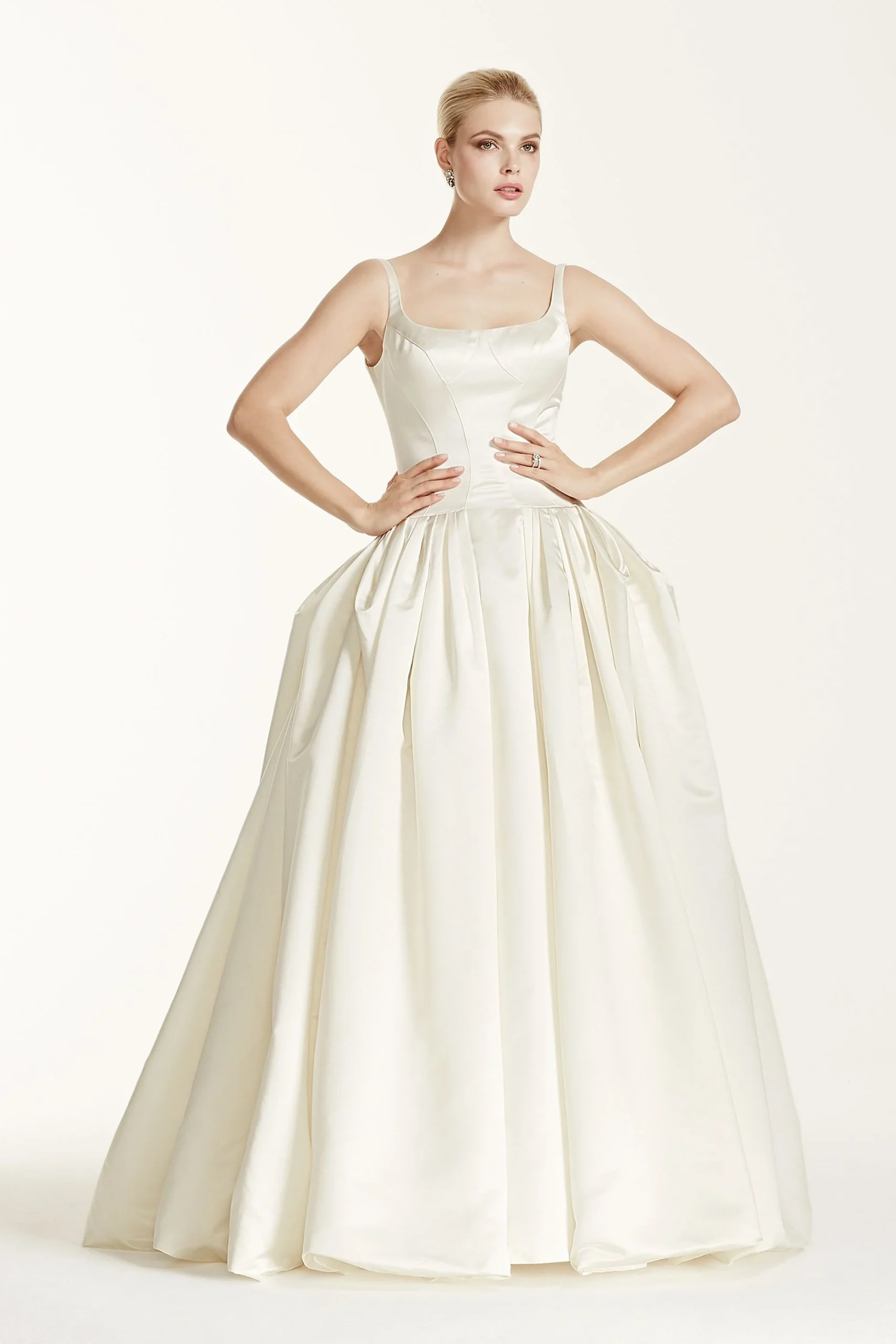 Truly Zac Posen Satin Wedding Dress with Pleating