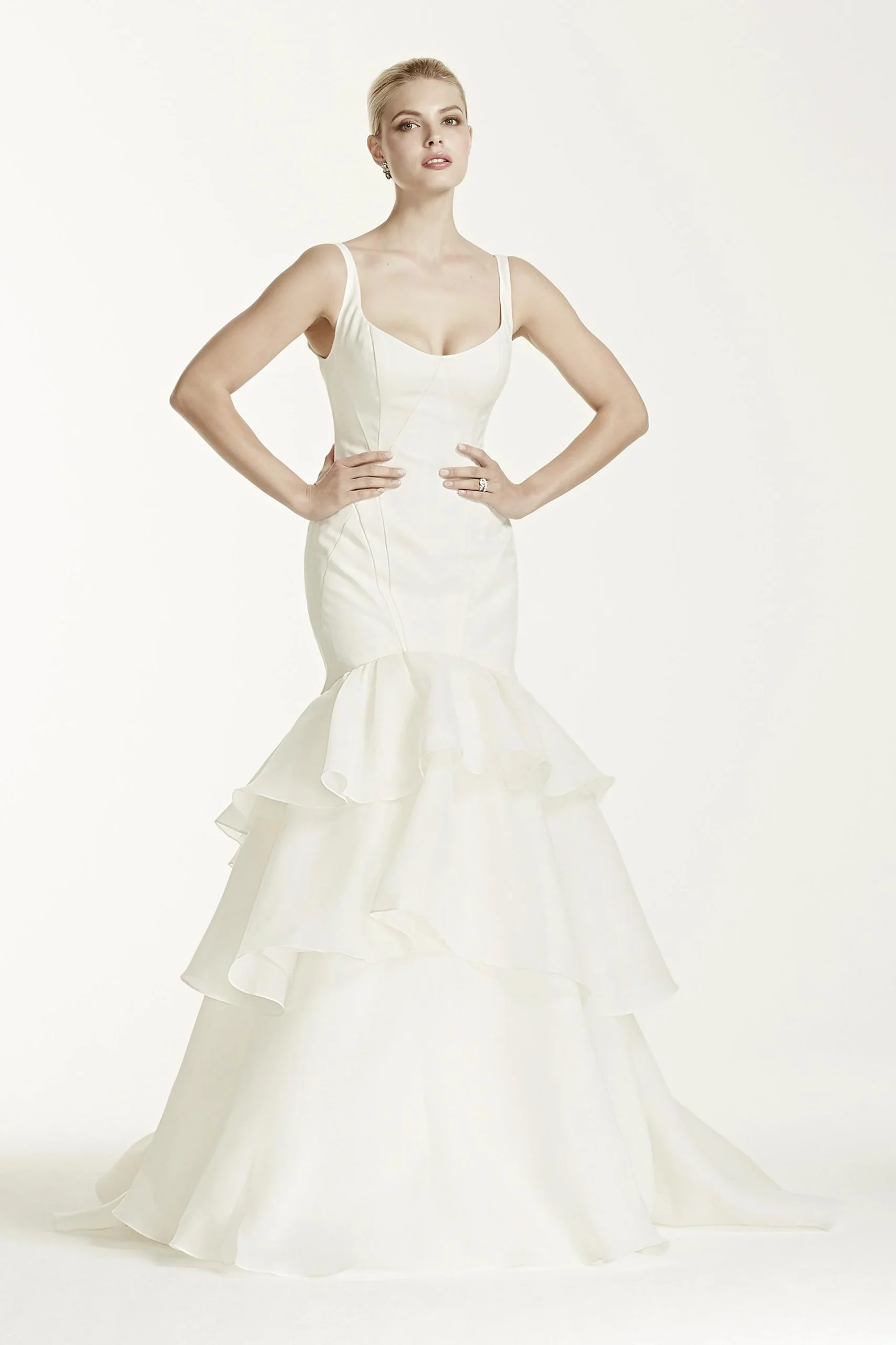 Truly Zac Posen Tiered Trumpet Wedding Dress