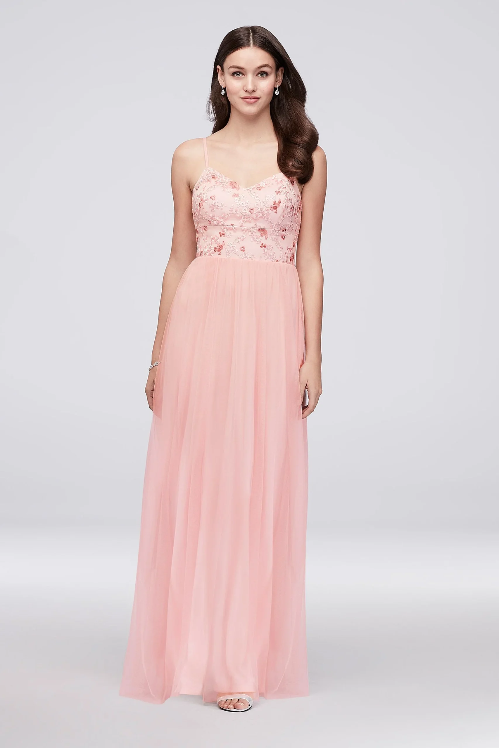 Tulle Bridesmaid Dress with Embroidered Bodice