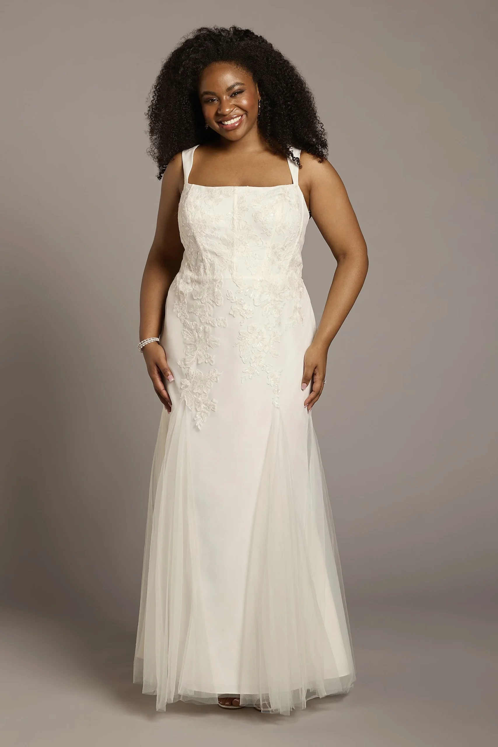 Tulle Lace Applique Corset Mermaid Wedding Dress