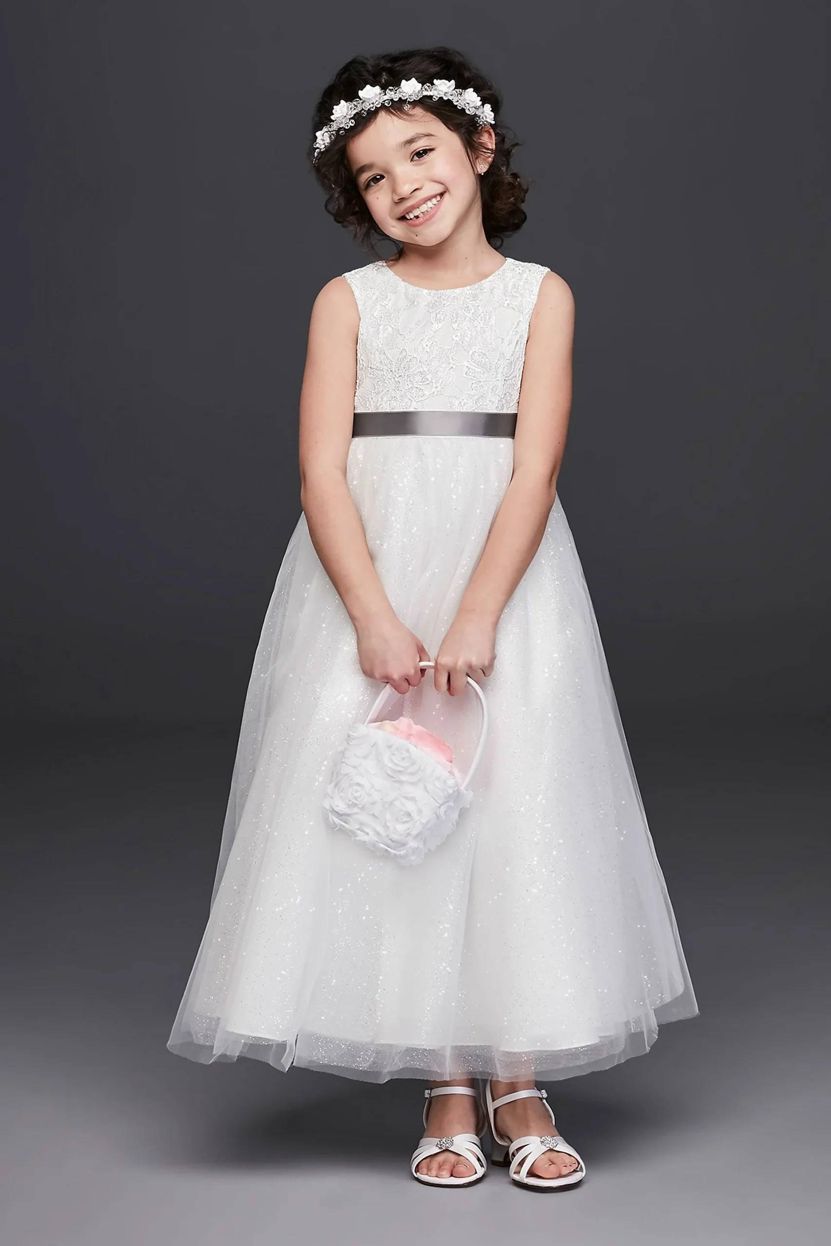 Tulle and Lace Flower Girl Dress with Heart Cutout