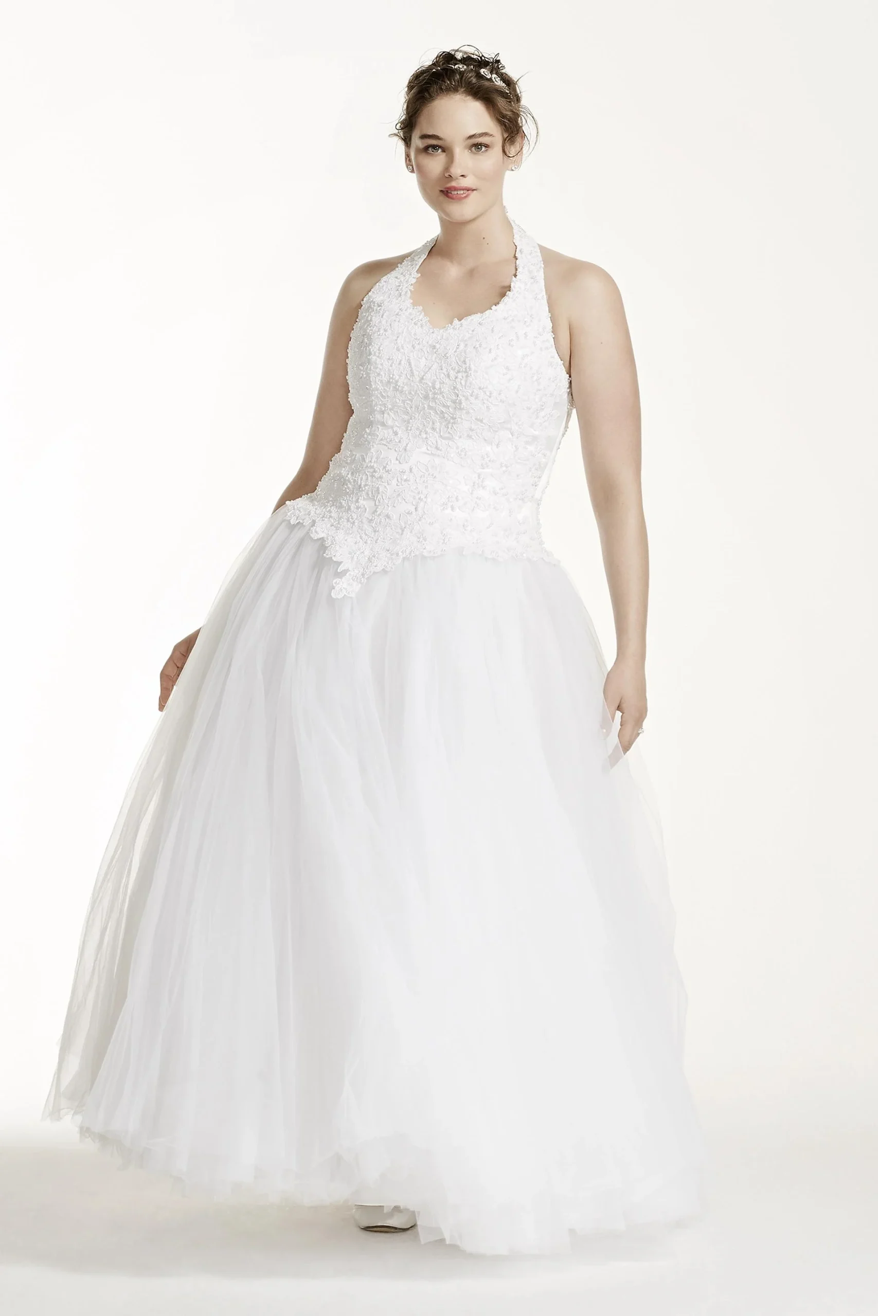 Tulle Wedding Dress with Beaded Halter Bodice